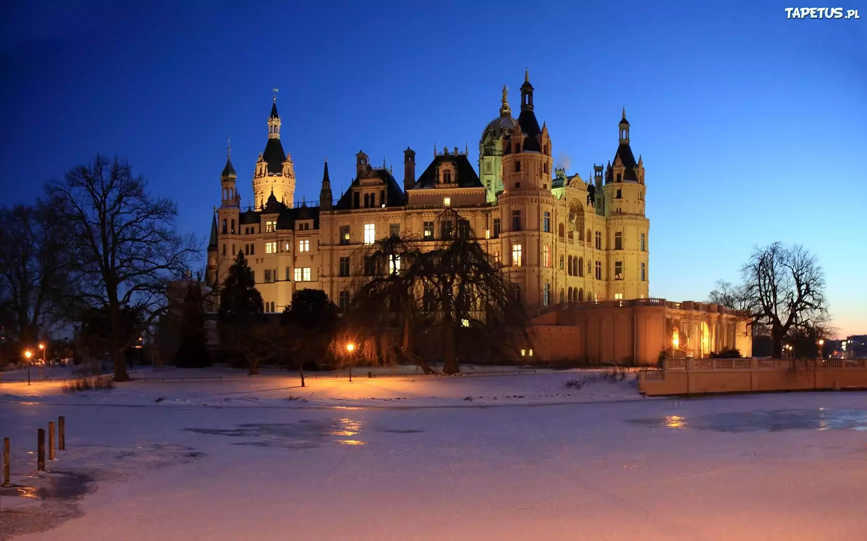 Zima, Zamek, Schwerin, Niemcy