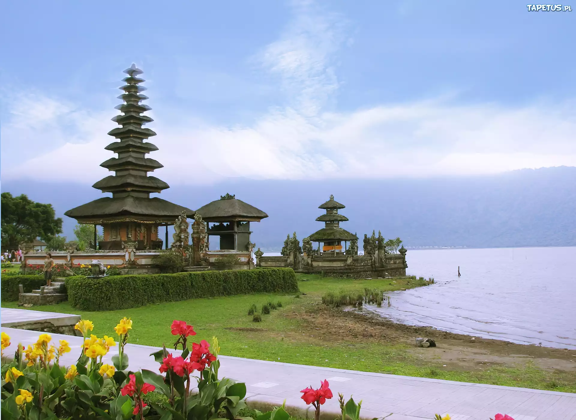 Świątynia, Jezioro, Bali, Indonezja