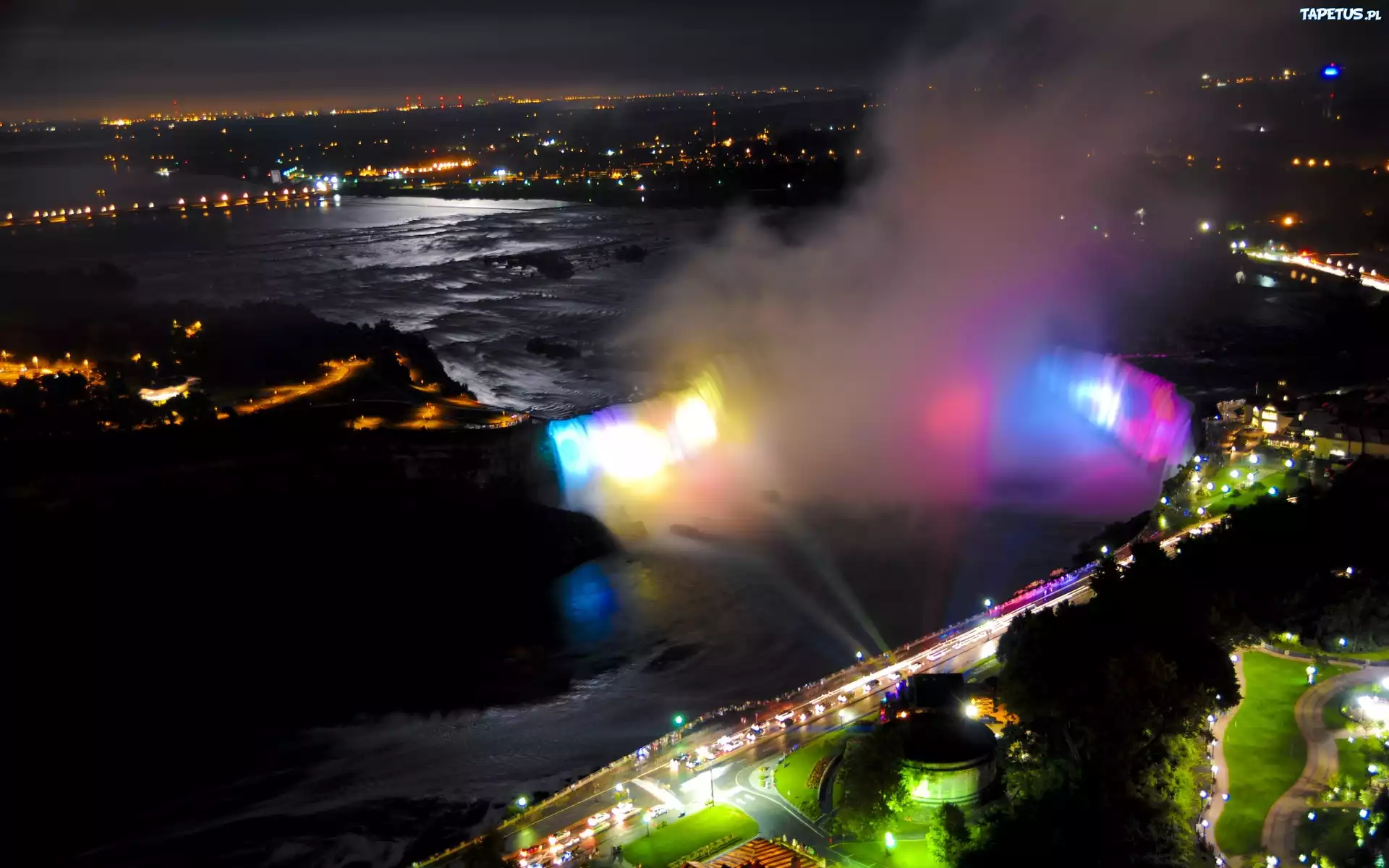 Wodospad, Niagara, Nocą