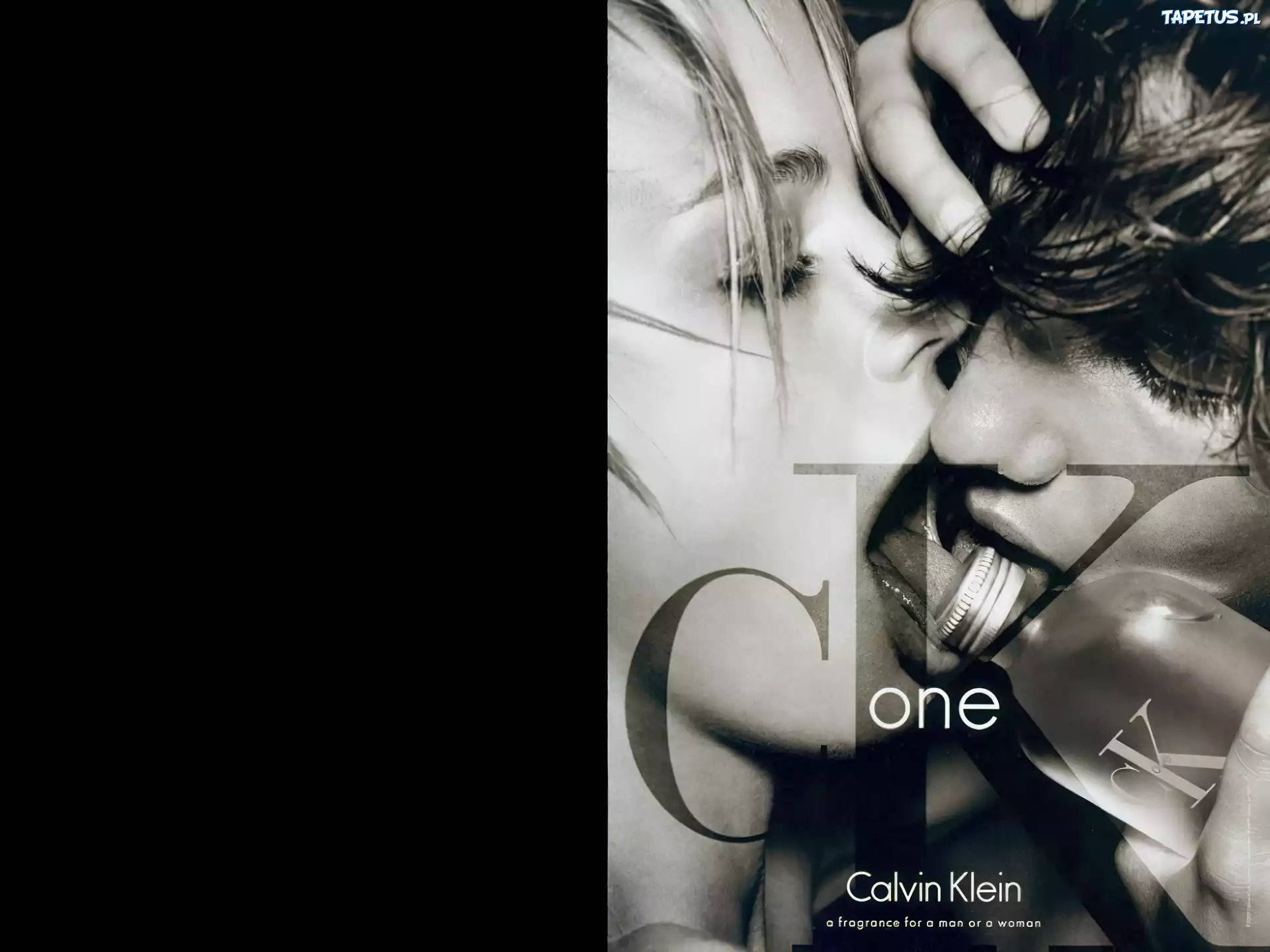 Calvin Klein, ck, flakon, one, perfum, kobieta, mężczyzna, pocałunek