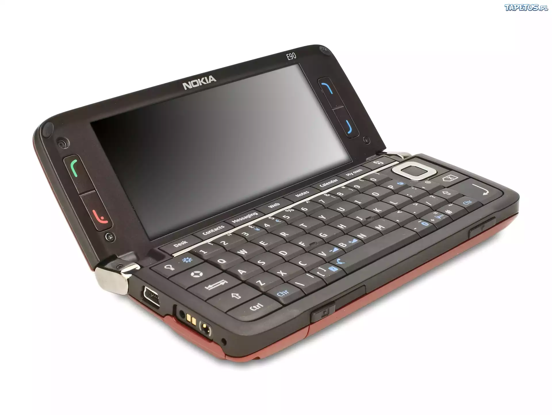 Nokia E90, Czarna, Czerwona, Otwarta