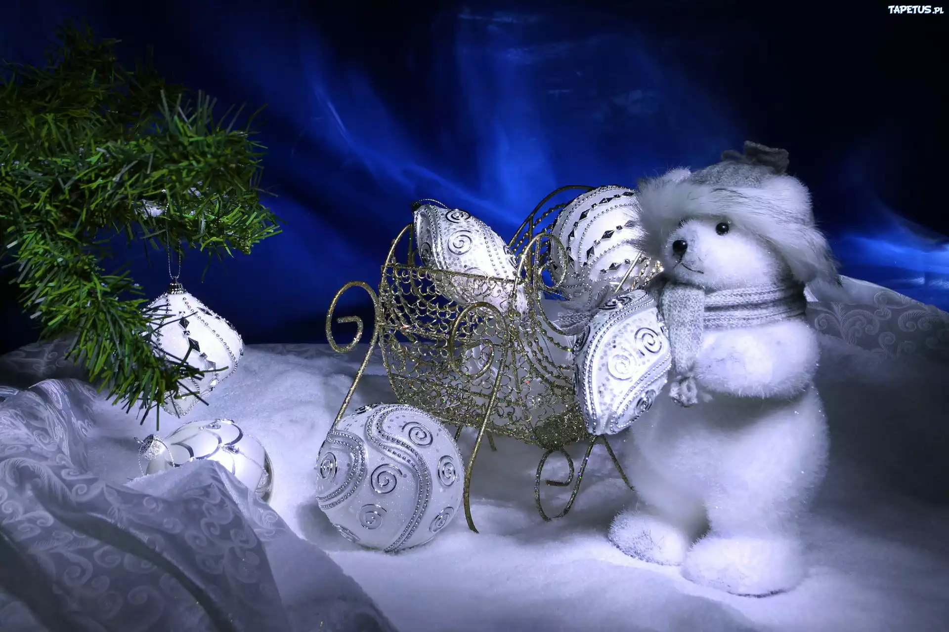 медведь плюшевый шапка снег новый год загрузить
