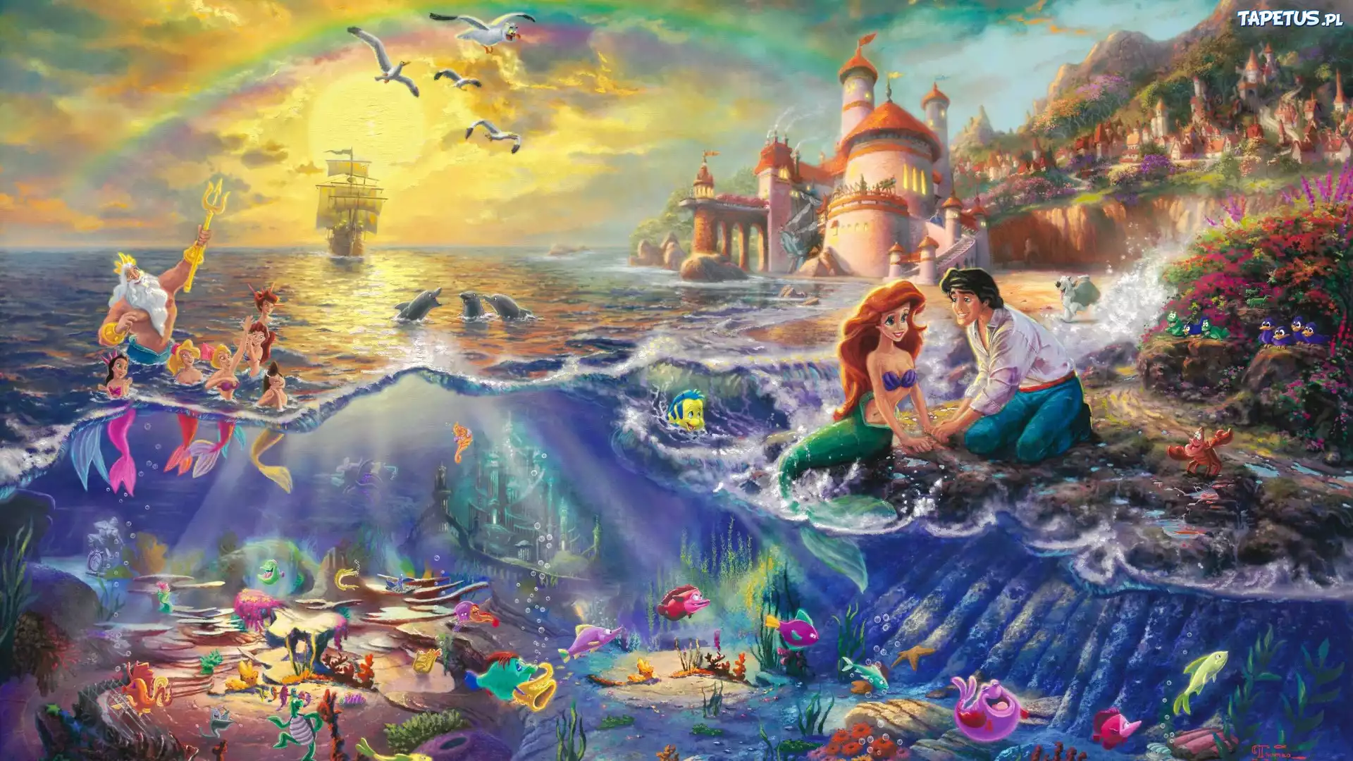 Thomas Kinkade, Disney, Mała Syrenka, Morze