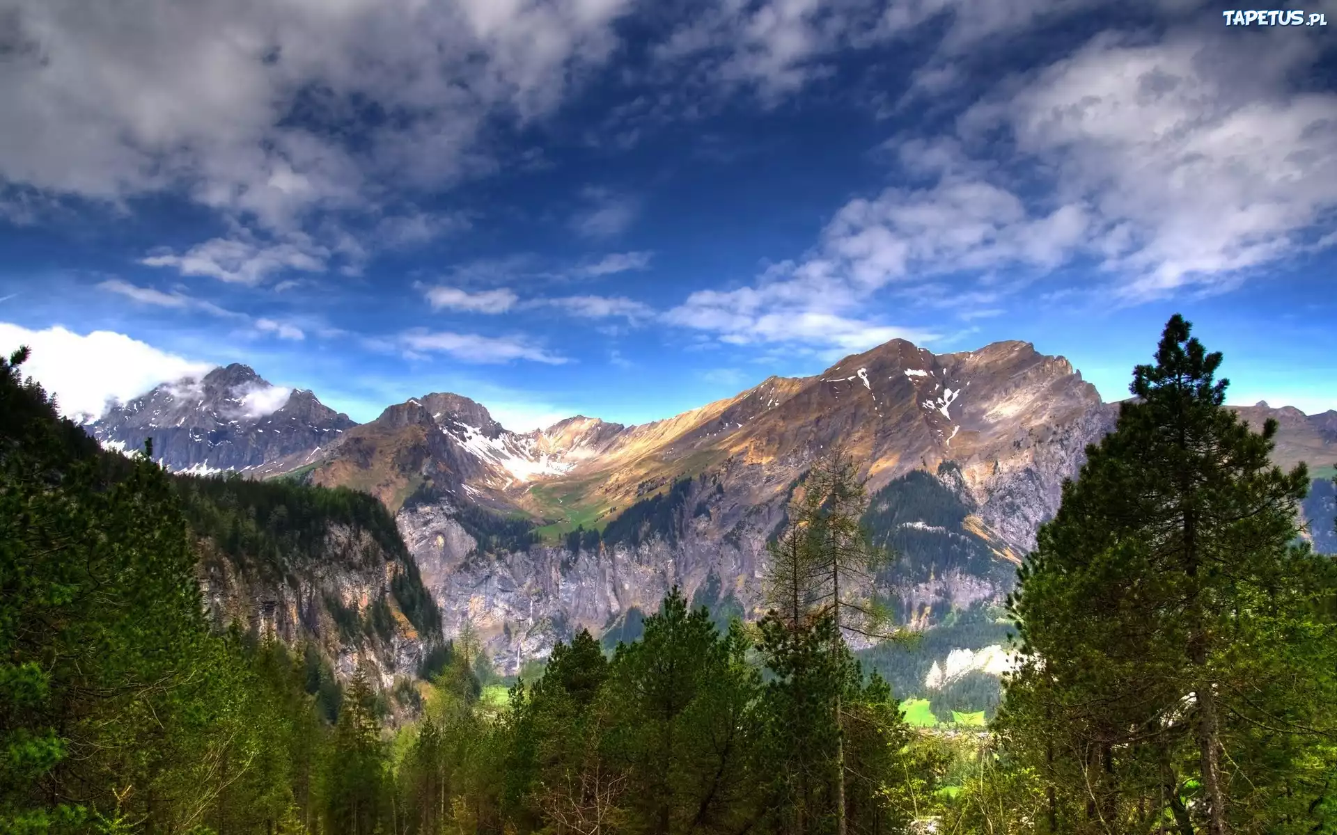 Góry, Drzewa, Chmury