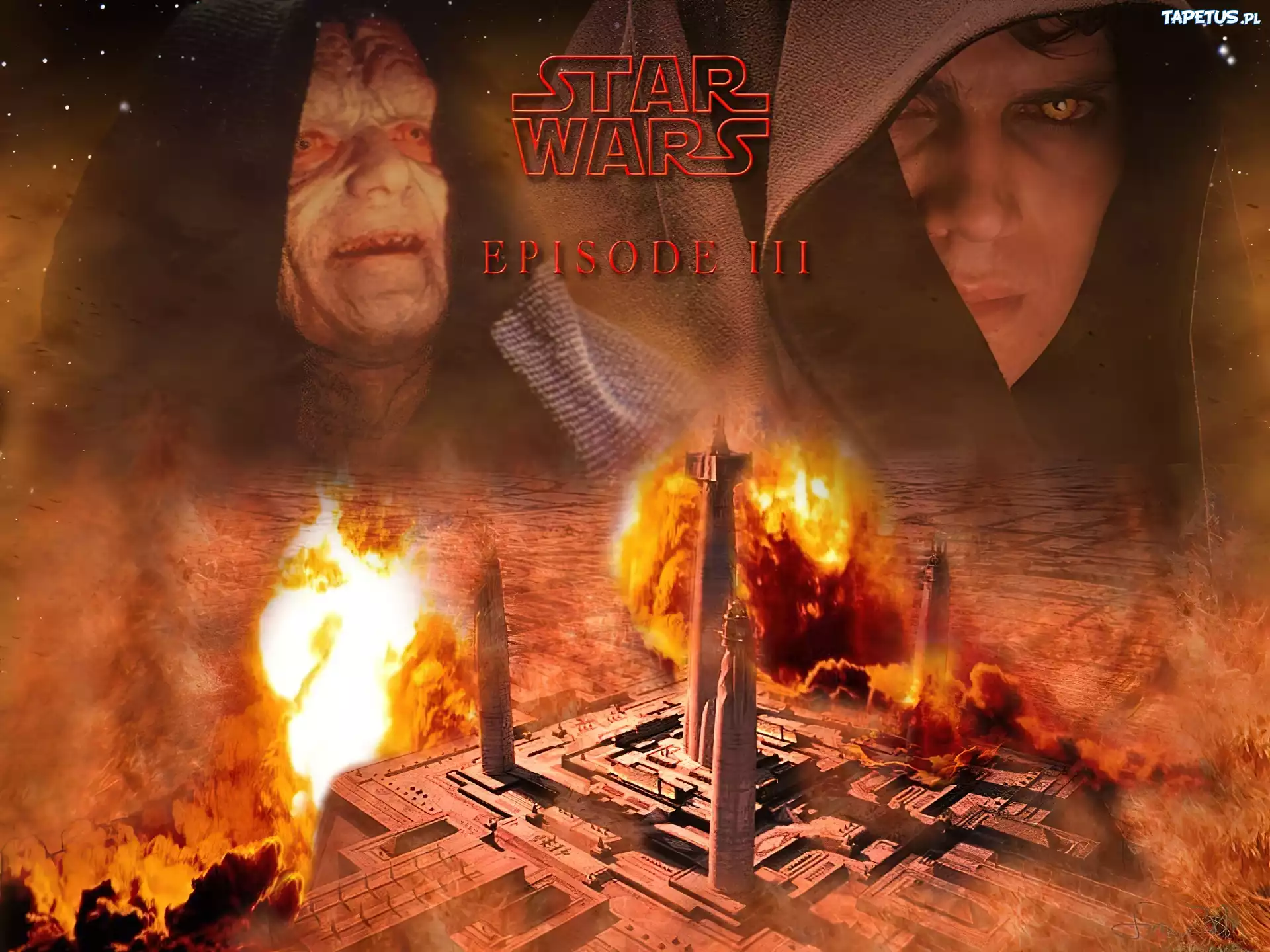 Star Wars, postacie, kaptur, wybuch, ogień