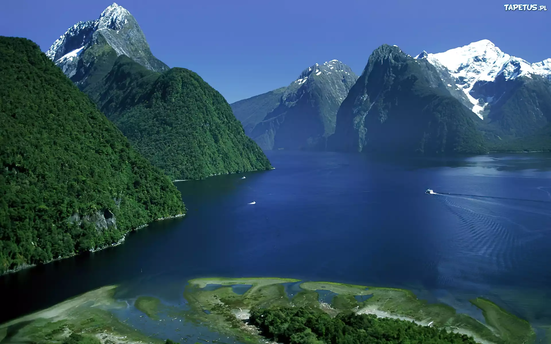 Jezioro, Góry, Narodowy, Park, Fiordland, Nowa Zelandia
