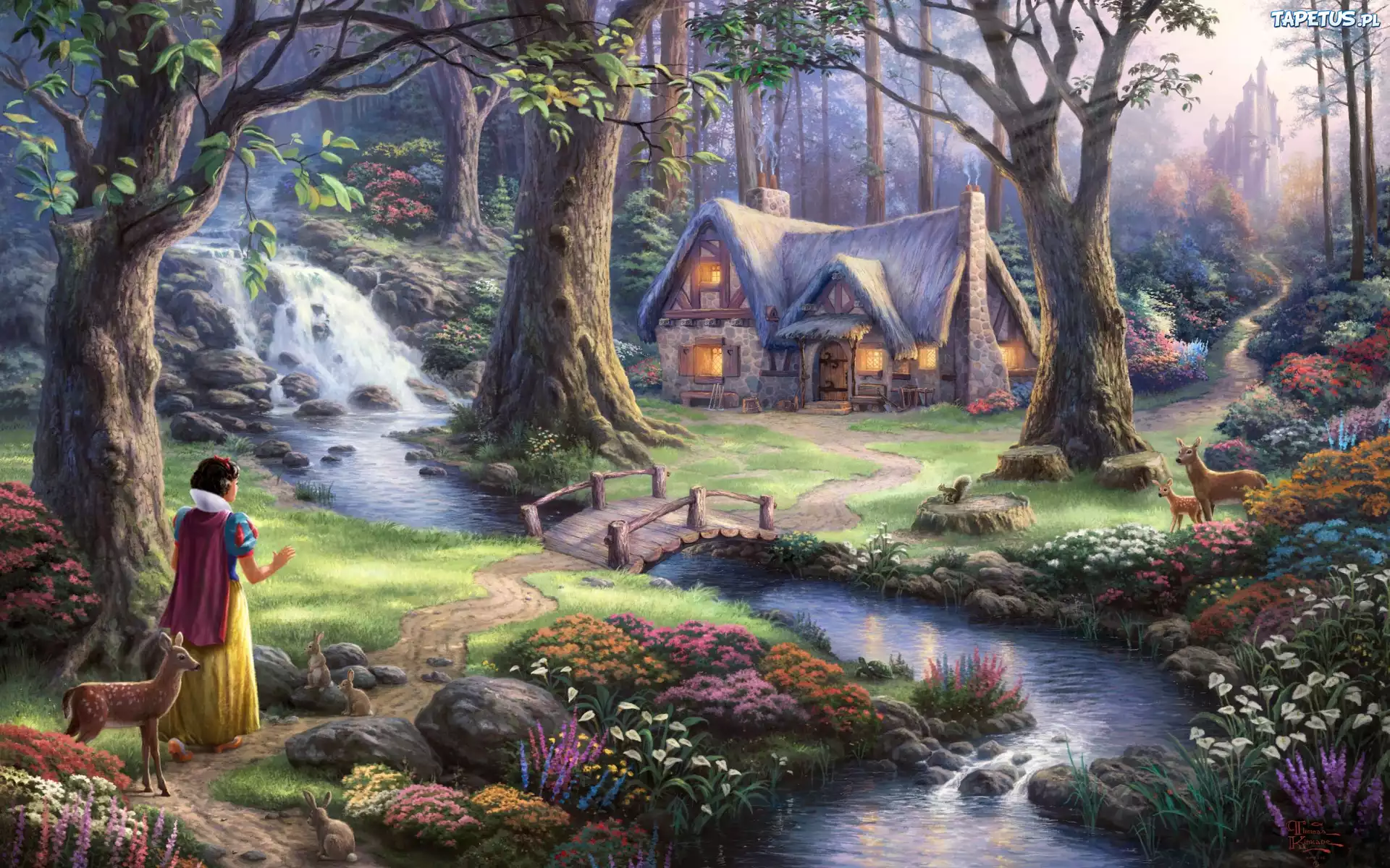 Thomas Kinkade, Disney, Śnieżka, Las