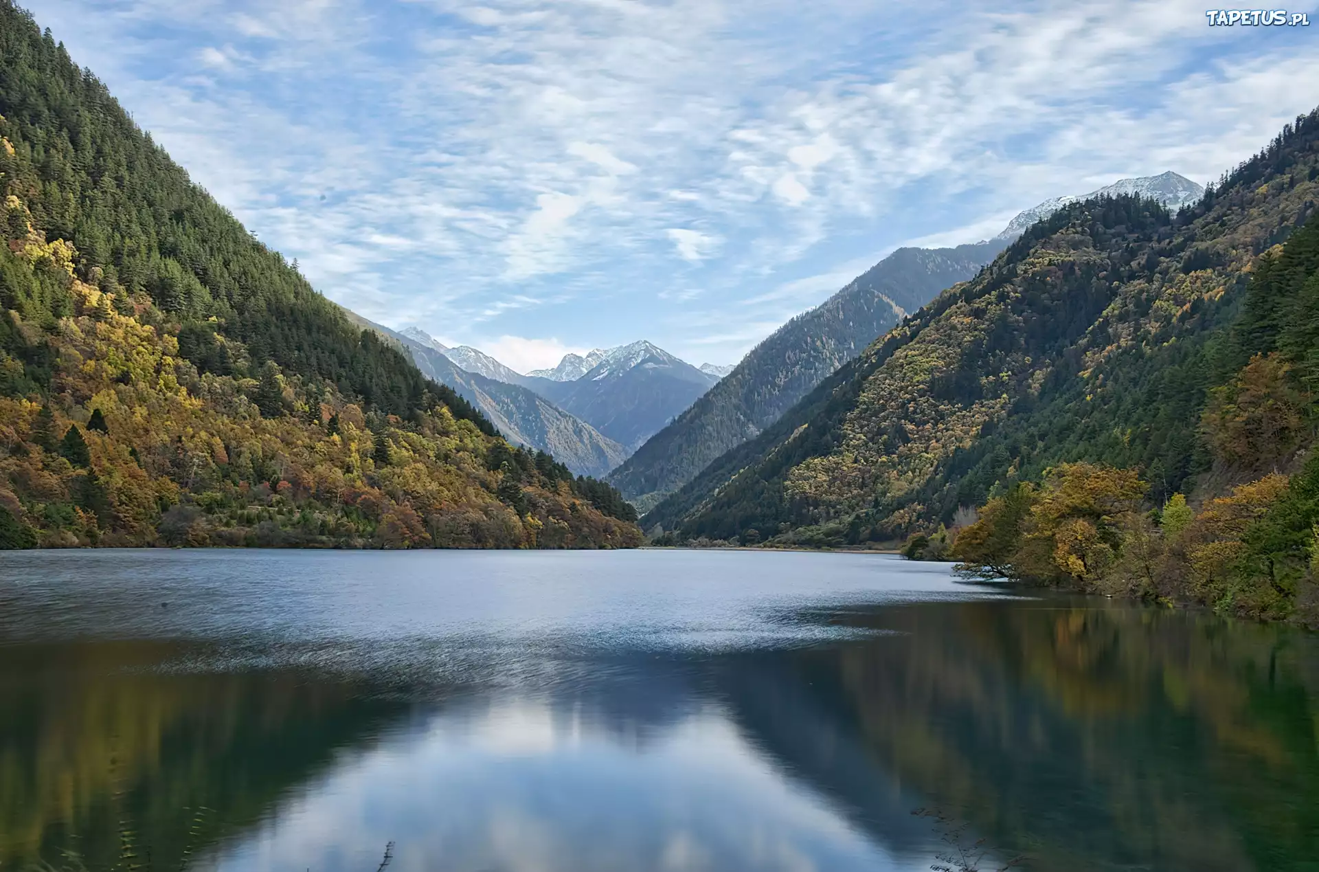 Góry, Jezioro, Jiuzhaigou, Chiny
