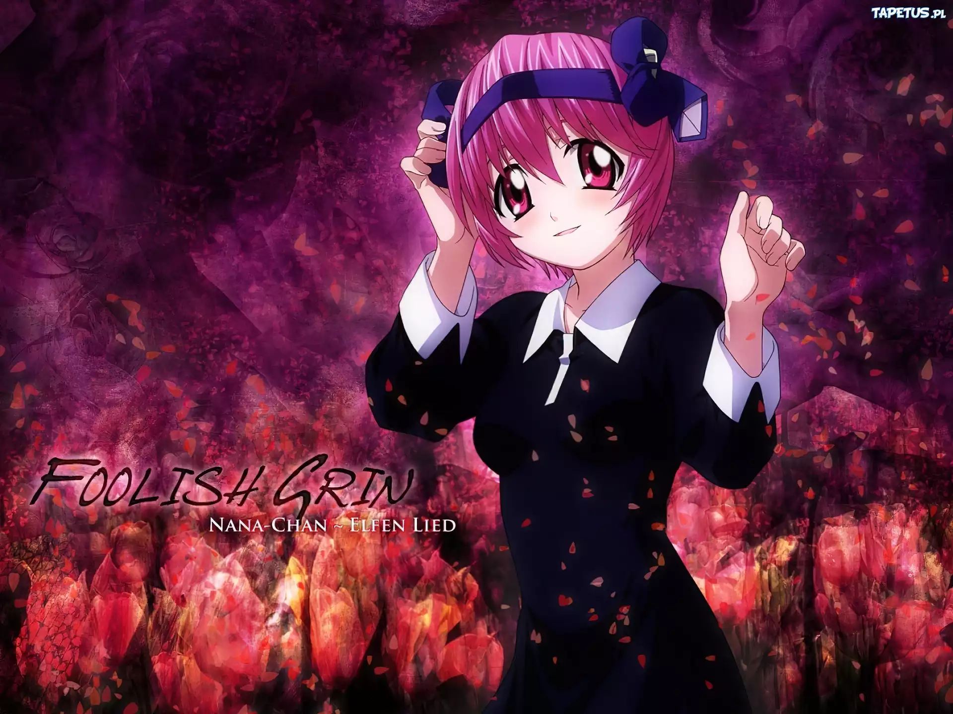 Elfen Lied, kobieta, krawat, różowy