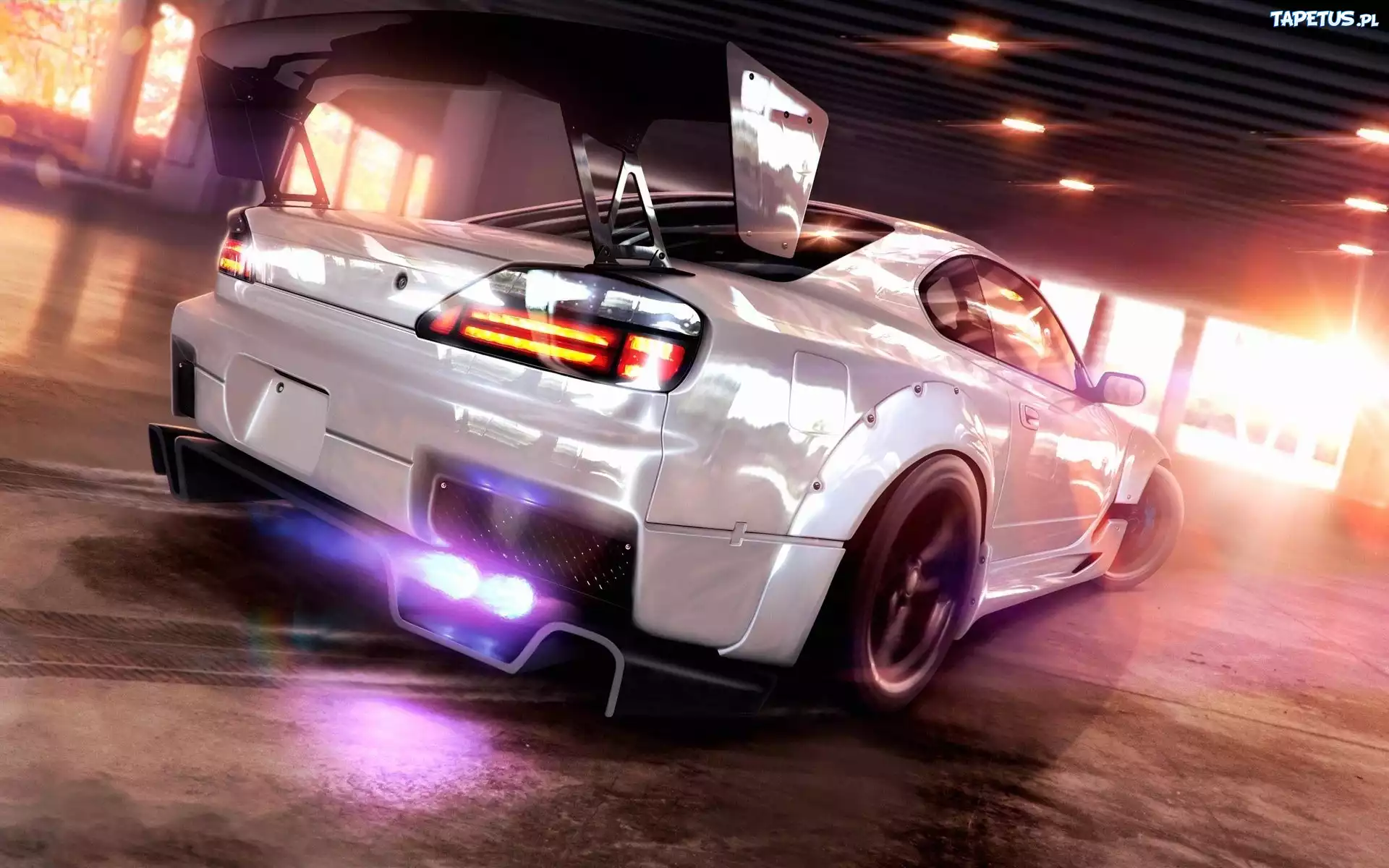 Biały, Nissan silvia s15, Drift
