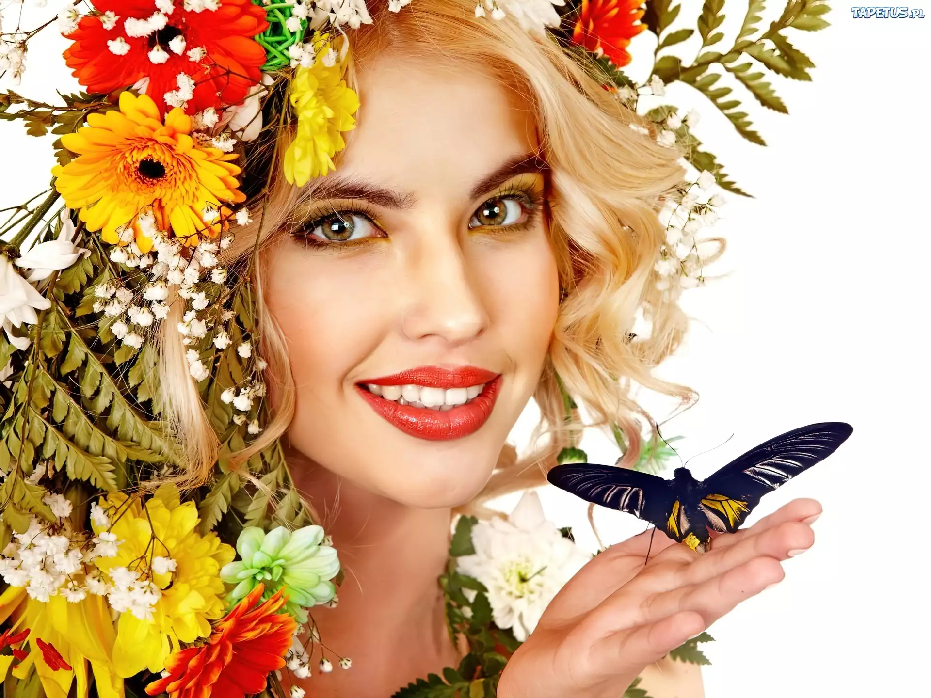 Kobieta, Wiosna, Motyl