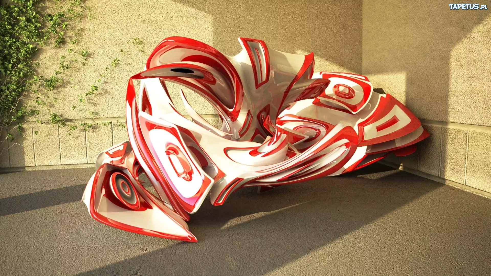 Czerwony, Poplątany, Napis, Grafika, 3D, Wektorowa
