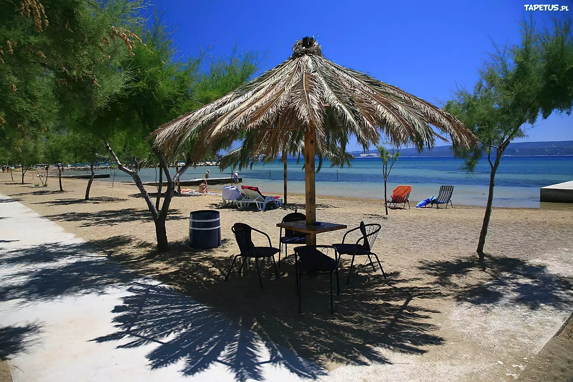 Morze, Plaża, Parasol, Wakacje