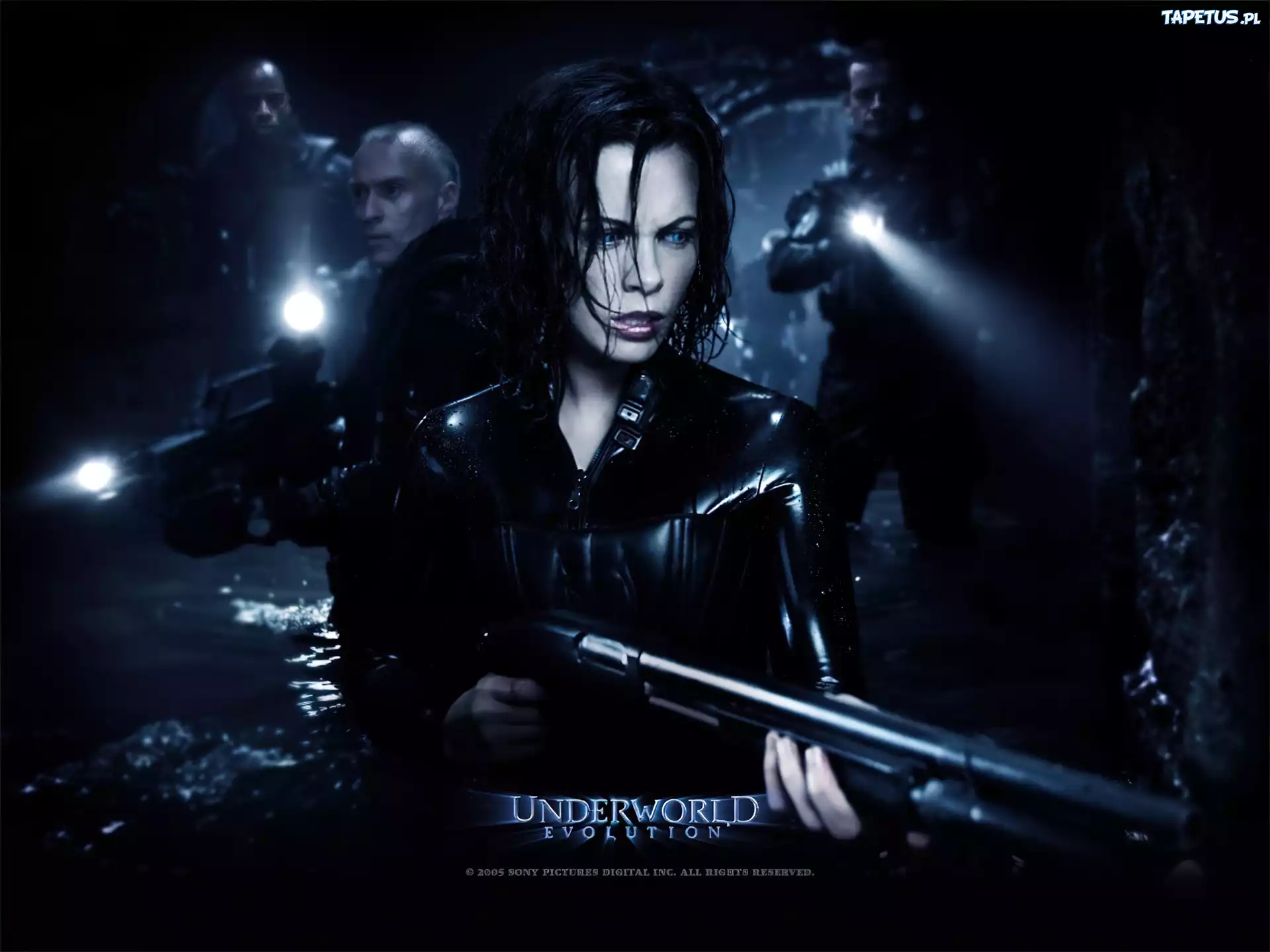 Underworld, tunel, broń, Kate Beckinsale