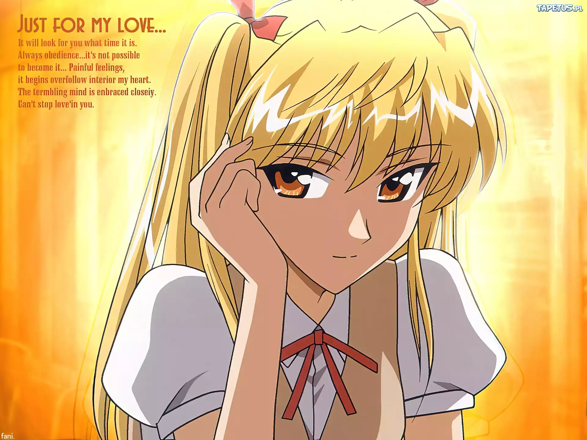 School Rumble, blond włosy, kokarda