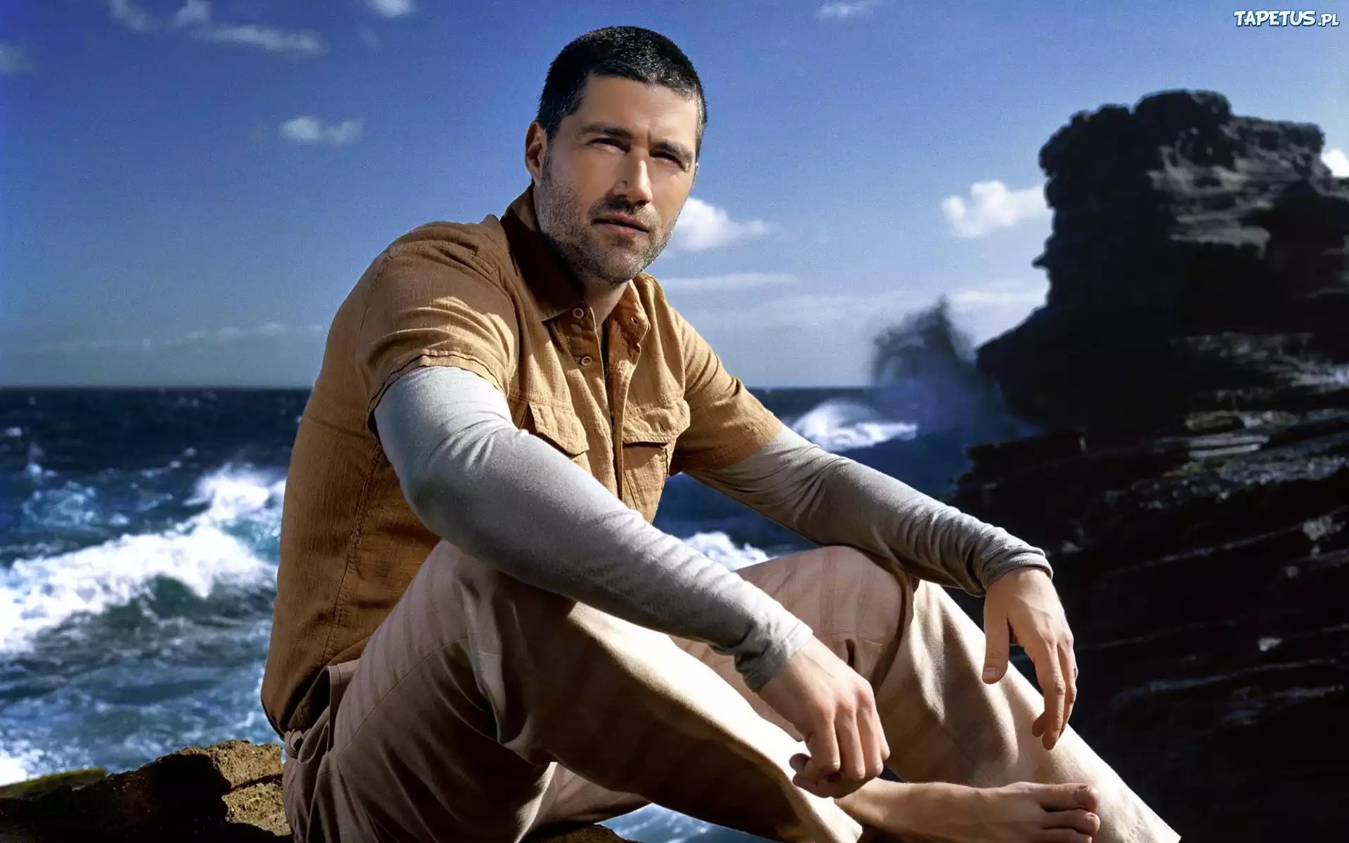 Filmy Lost, Matthew Fox, skały, ocean