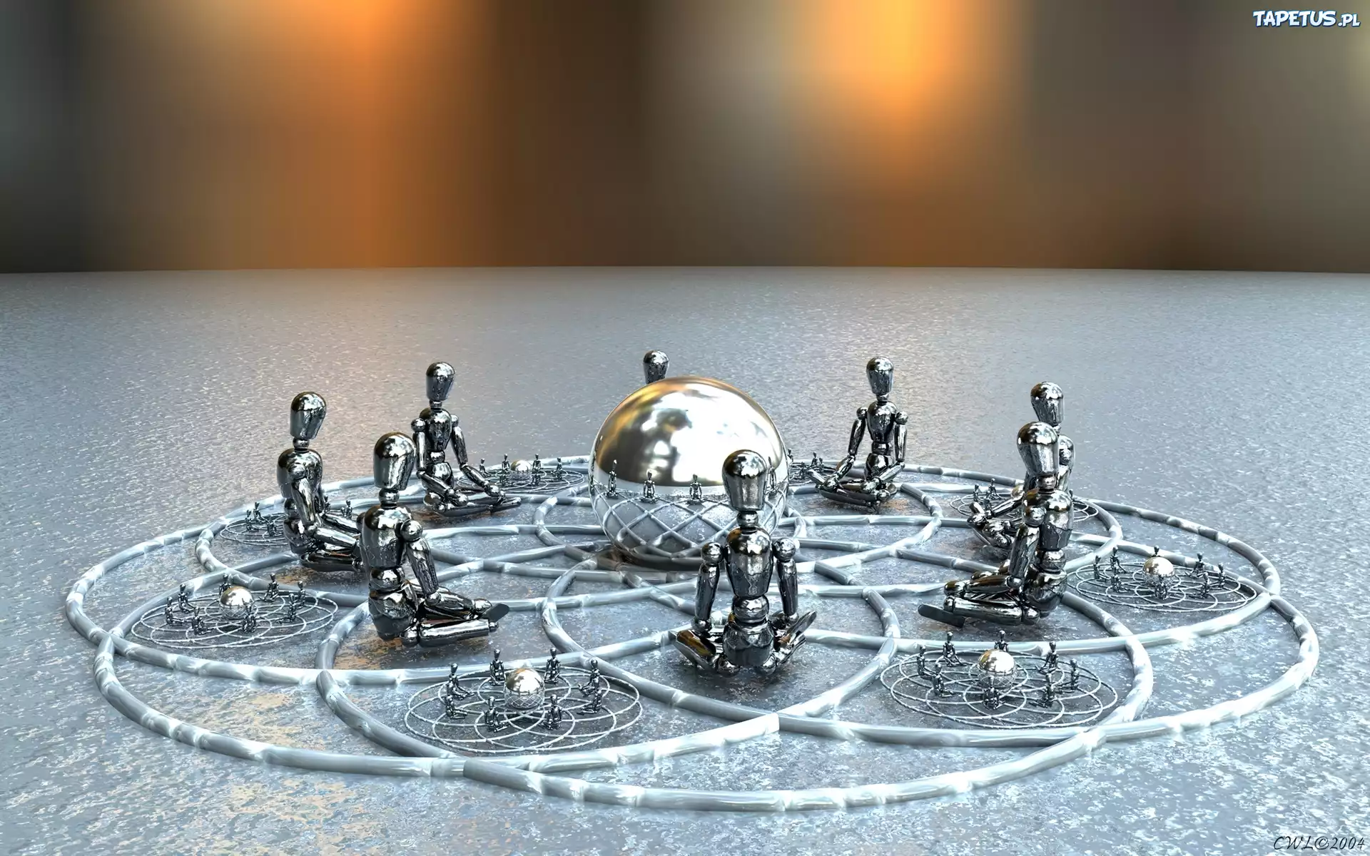 Figurki, Kula, Grafika, 3D, Wektorowa