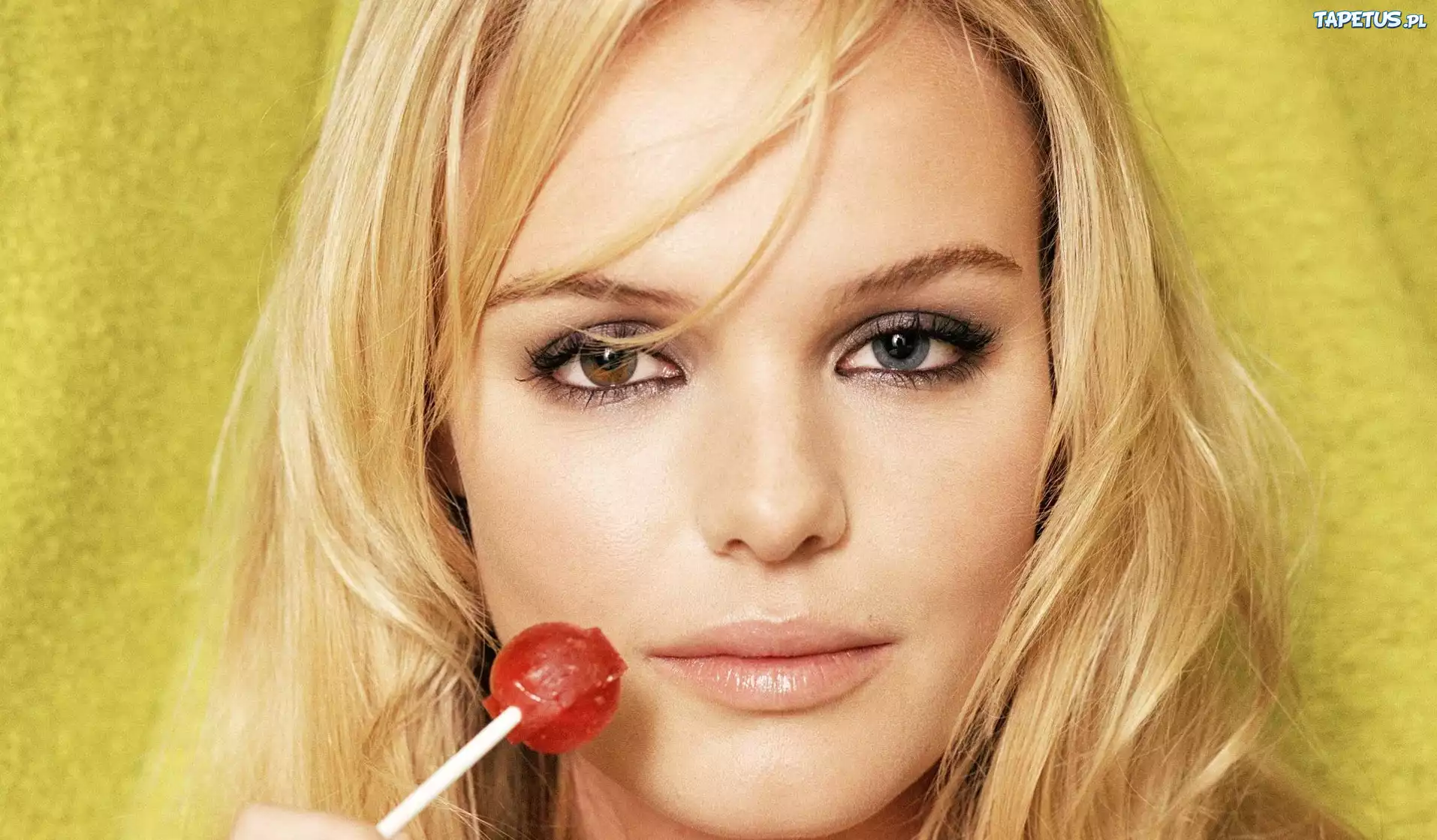 Kobieta, Blondynka, Lizak, Kate Bosworth