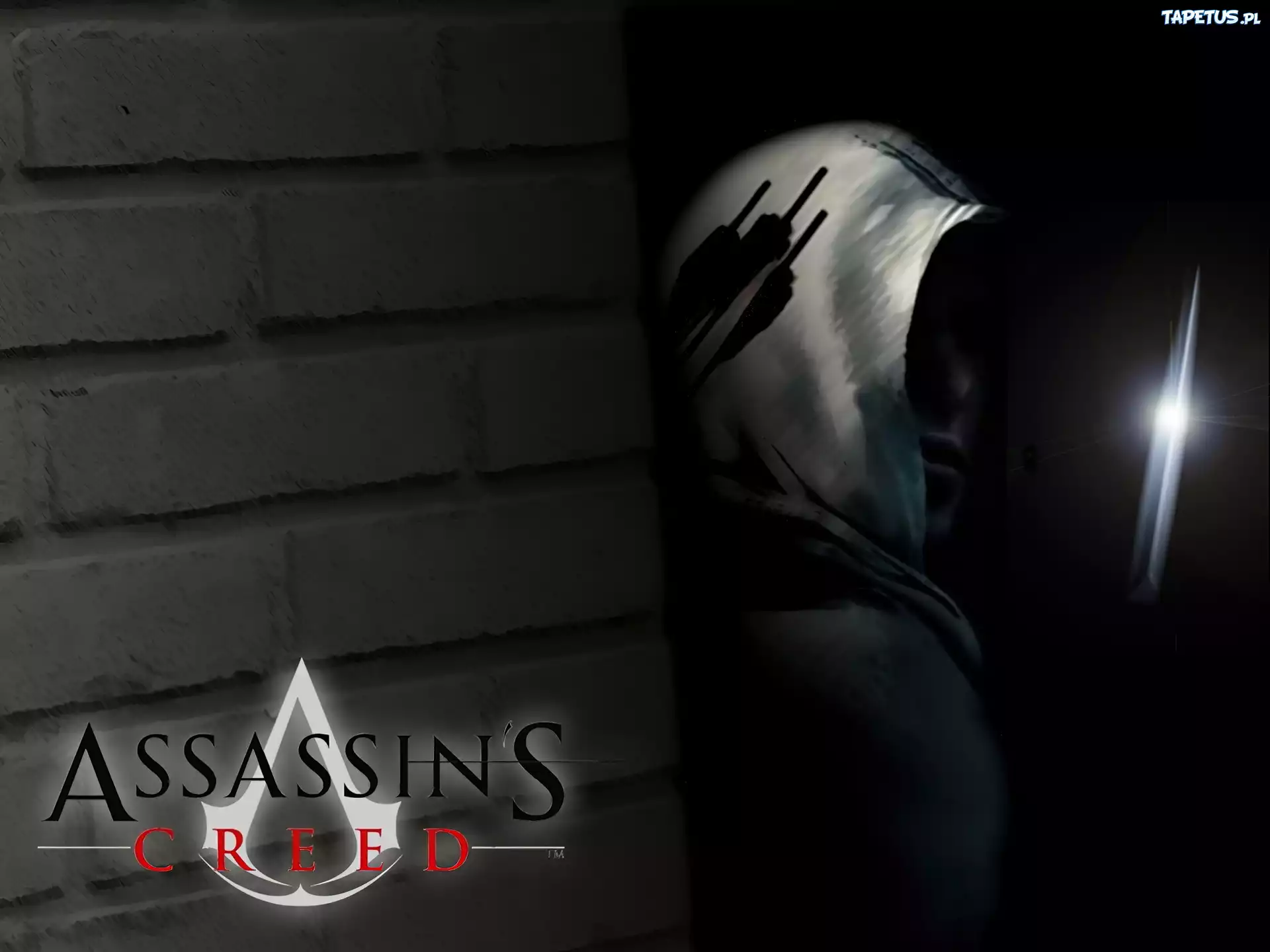Assassins Creed, postać, sztylet, światło