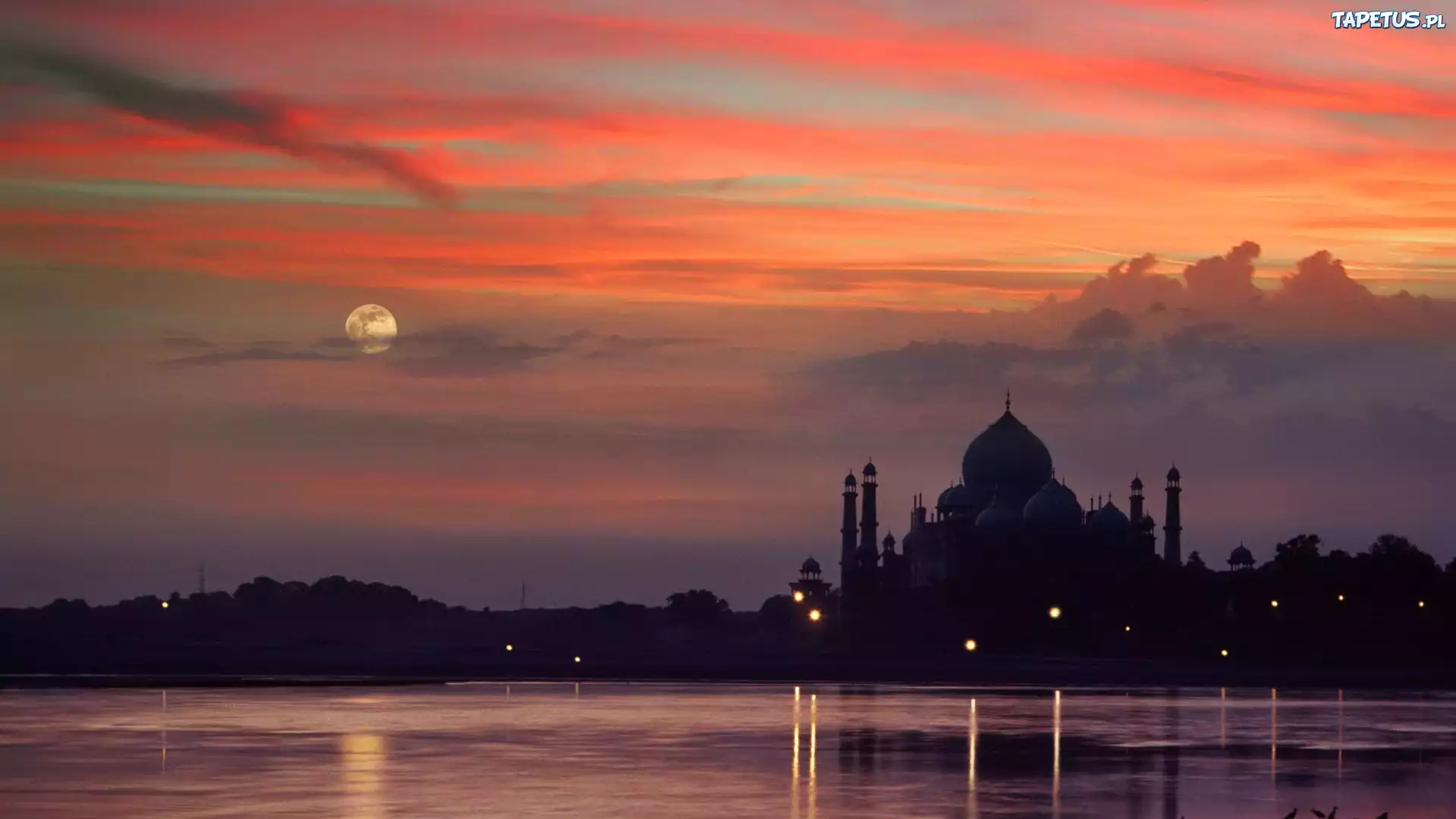 Tadż Mahal, Agra, Zachód, Słońca