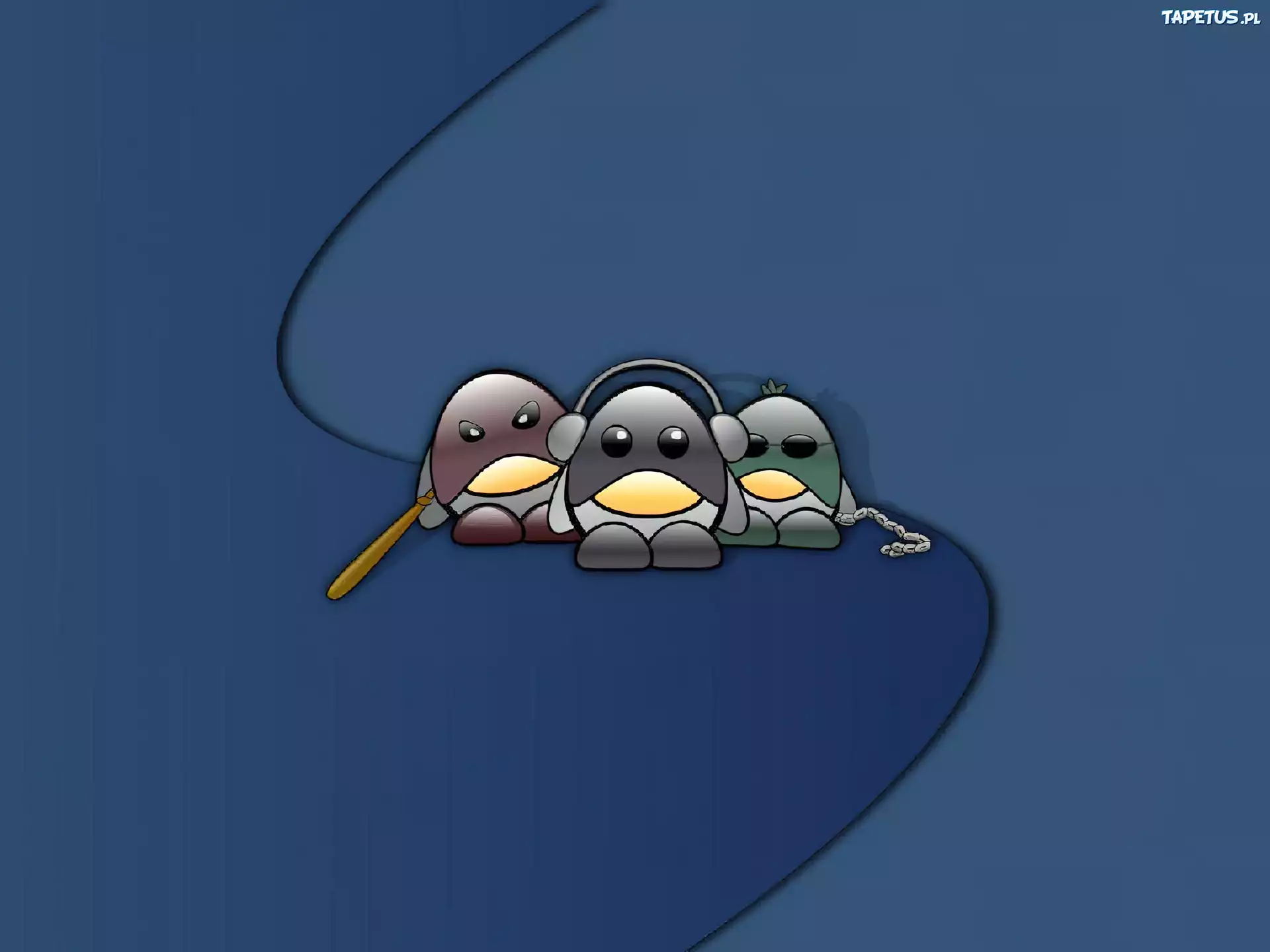pingwin, złodziej, szajka, Linux, grafika