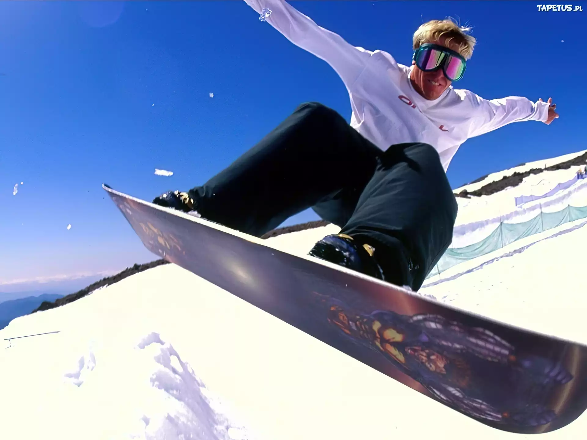 Snowbording,deska ,śnieg,snowboardzista
