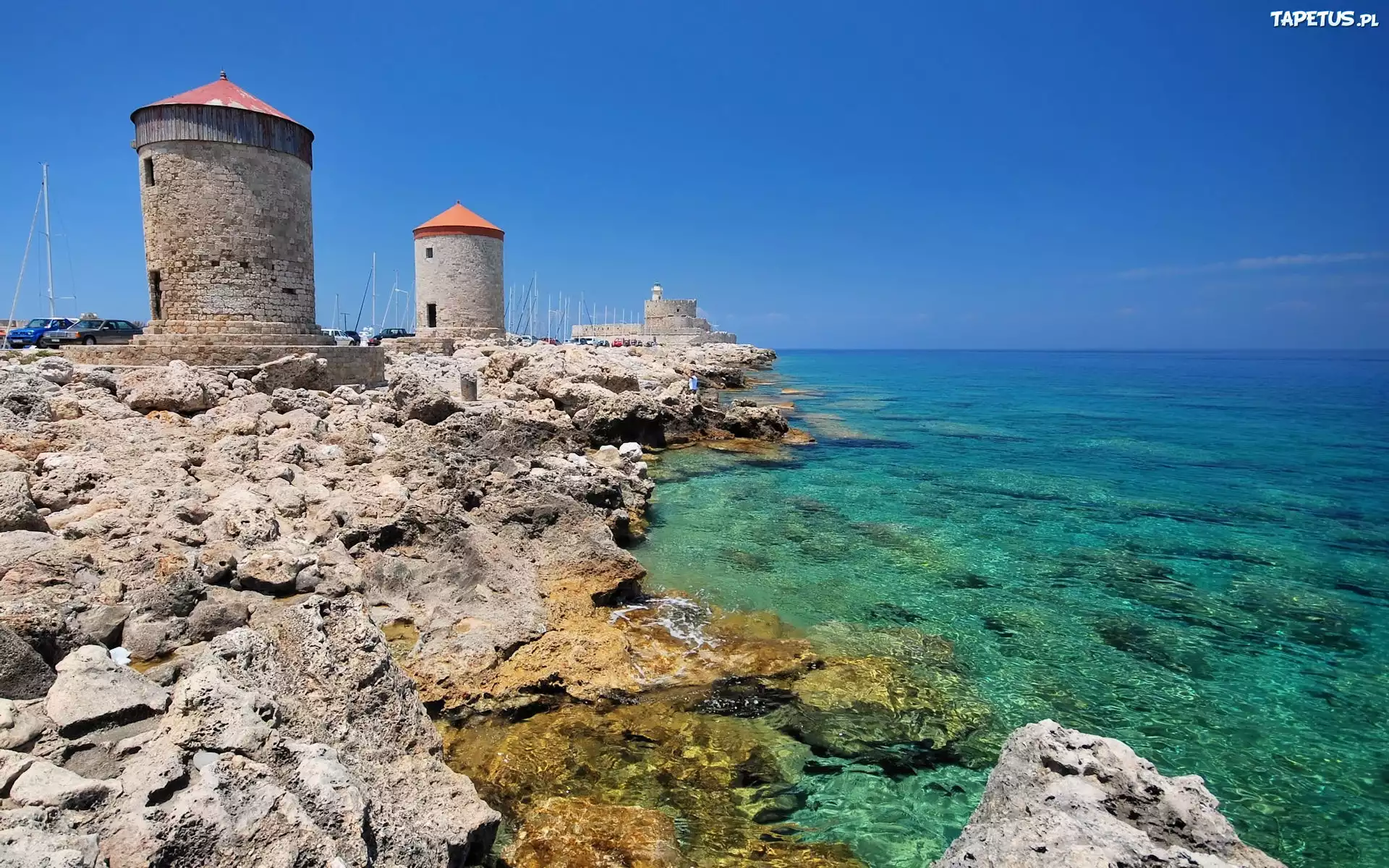 Grecja, Rodos, Mandraki, Przystań Jachtowa,