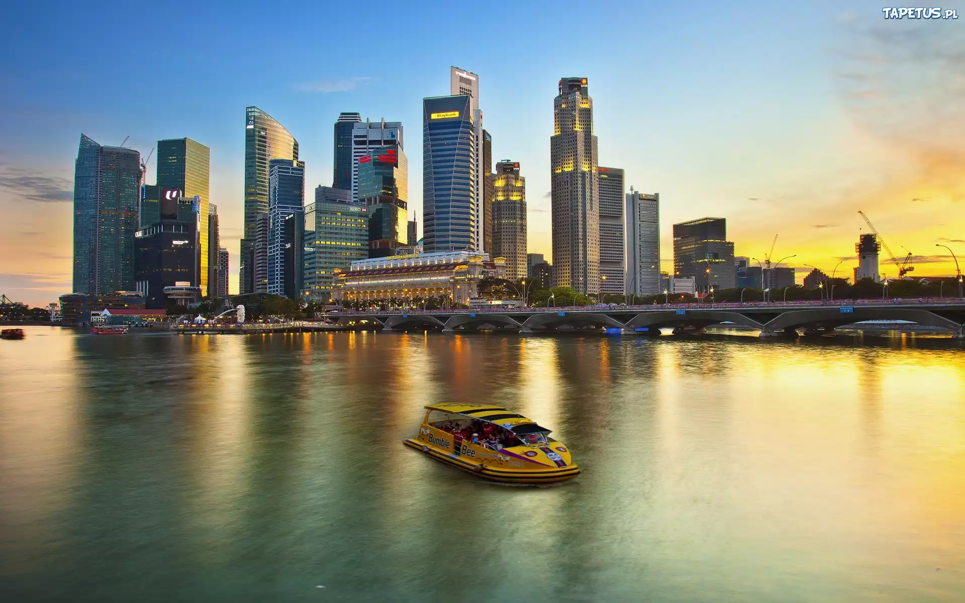 Drapacze, Chmur, Statek, Singapur