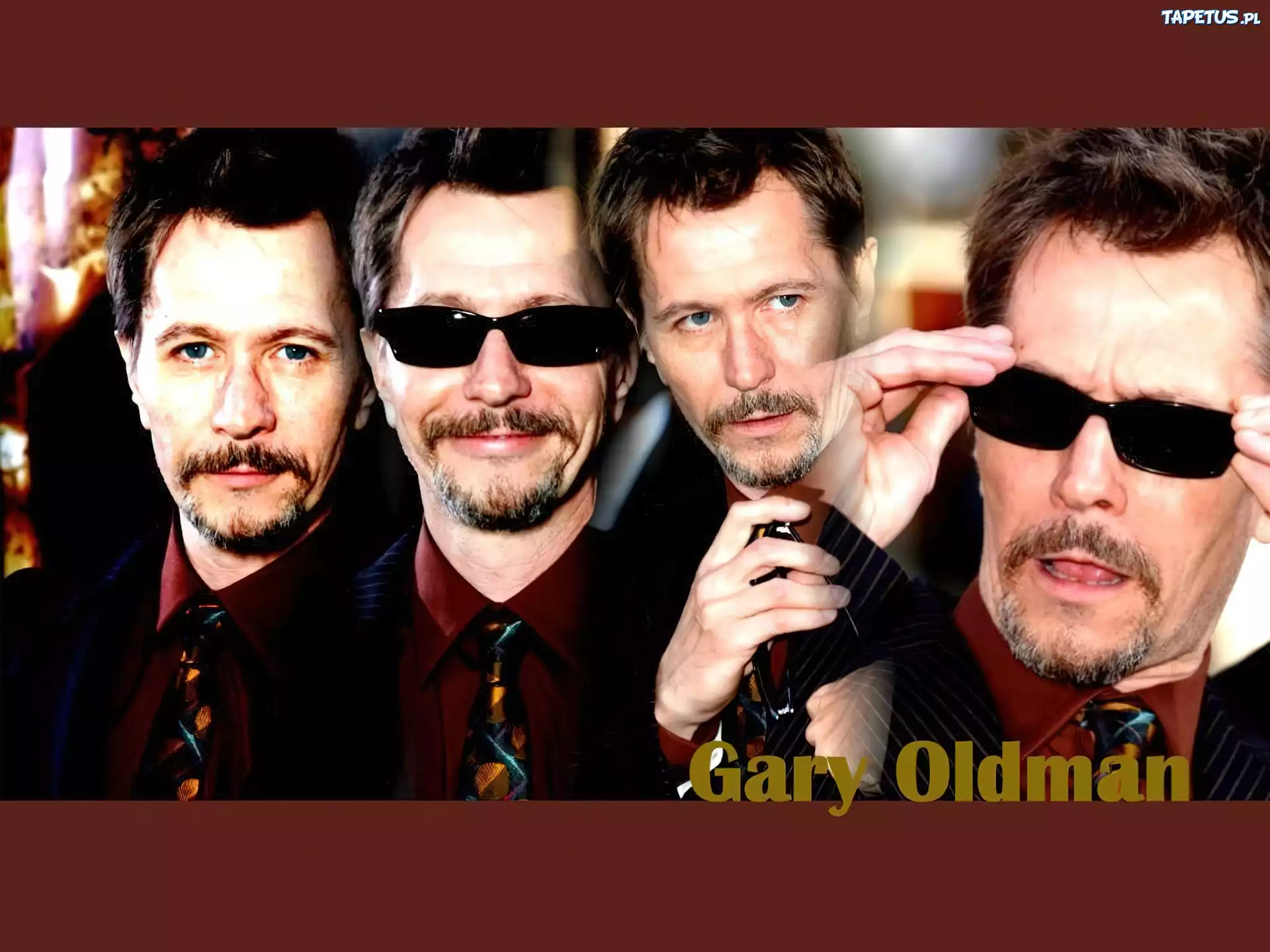 Gary Oldman,okulary, niebieskie oczy