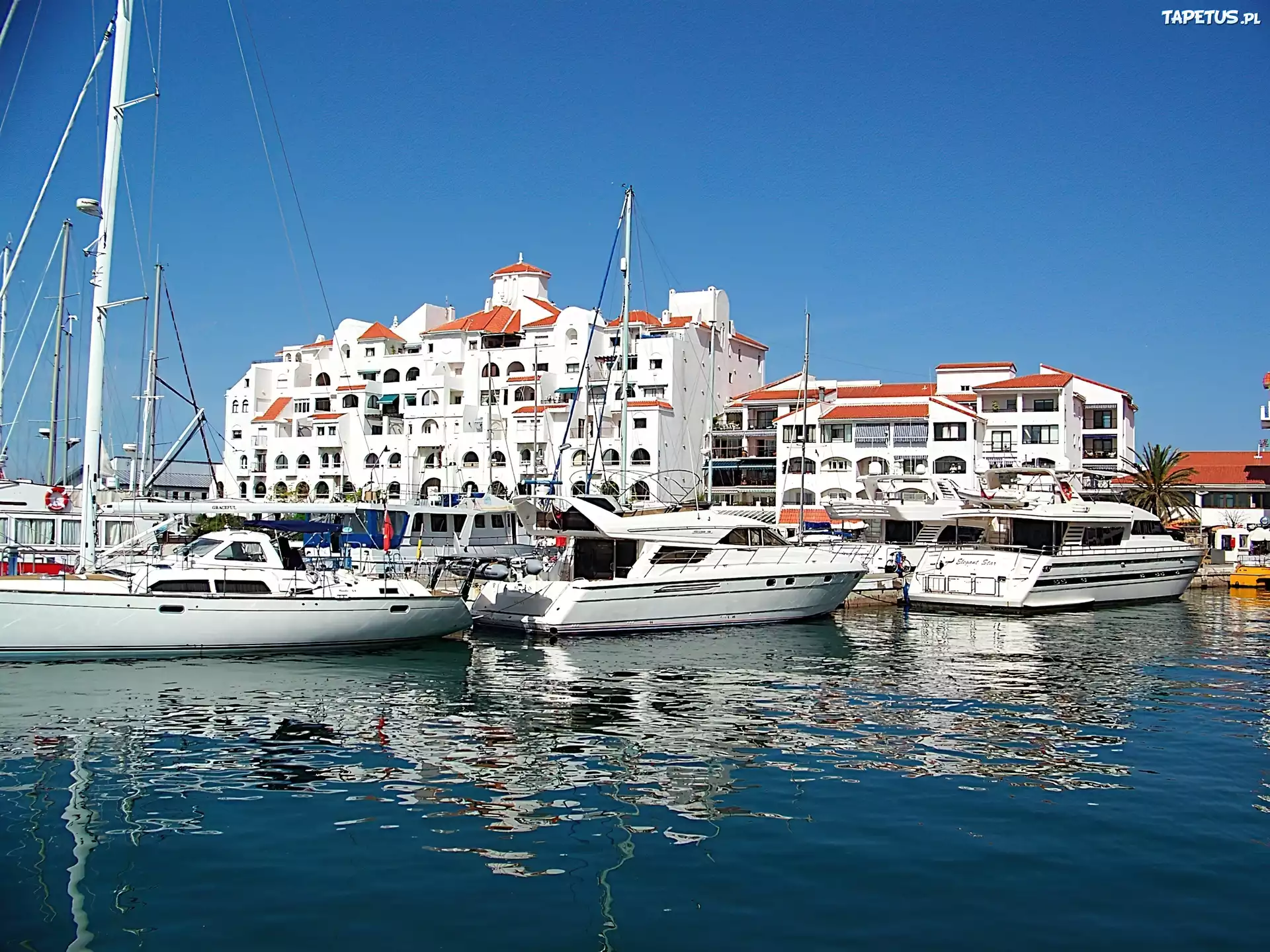 Port, Jachty, Domy, Gibraltar
