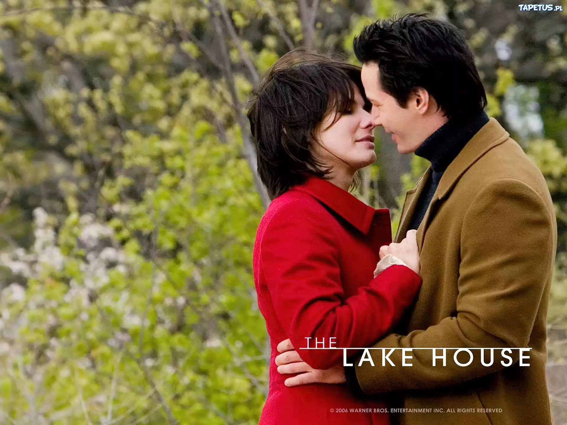 The Lake House, Sandra Bullock, mężczyzna, park, pocałunek