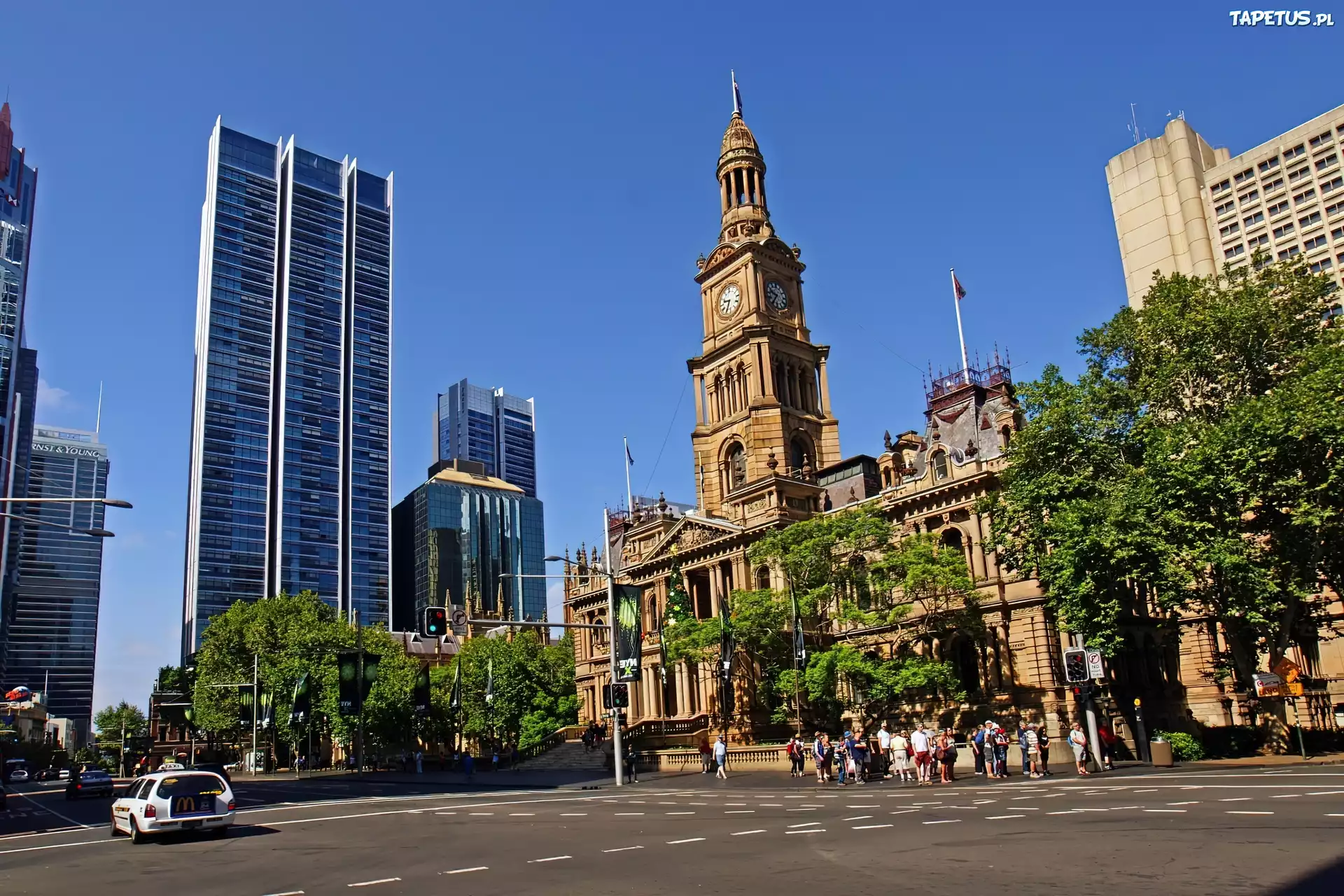 Australijskie, Miasto, Drapacze, Chmur, Zabytkowa, Budowla