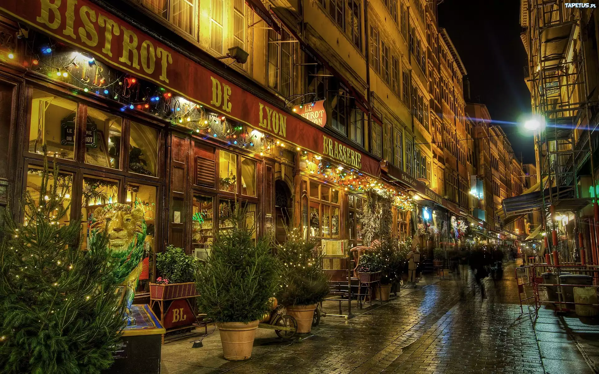 Ulica, Miasto, Noc, Lyon, Francja