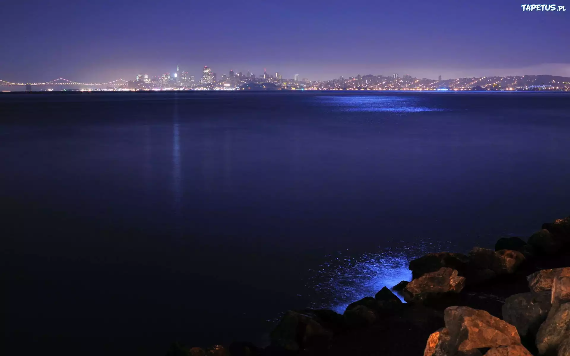 Morze, Kamienie, Noc, San Francisco