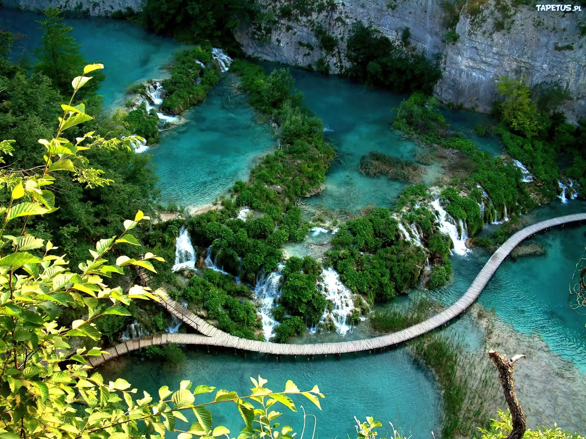 Listki, Skały, Pomost, Park, Plitvice