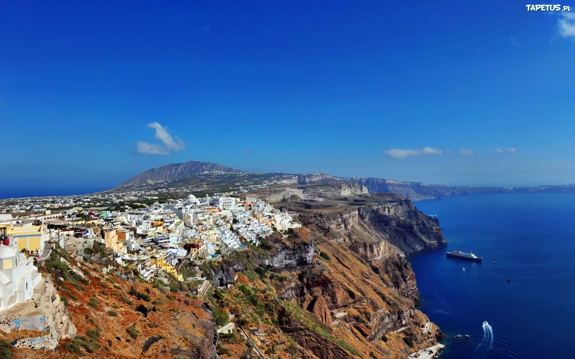 Morze, Wyspa, Santorini, Grecja