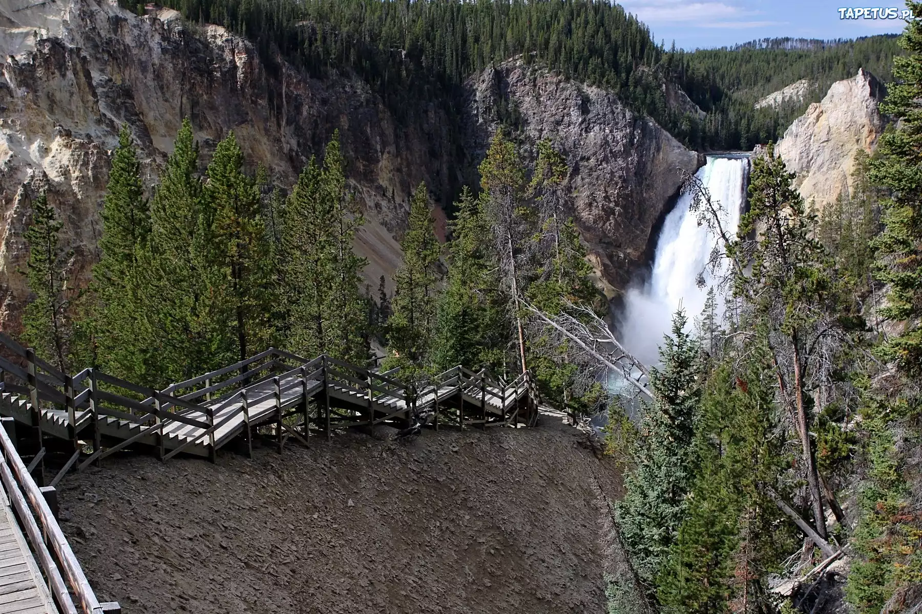 Góry, Wodospad, Park Narodowy, Yosemite, Kalifornia