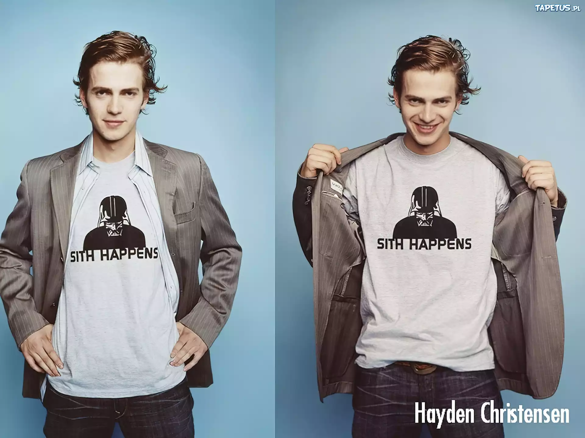 Hayden Christensen,pasiasta marynarka, jeansy