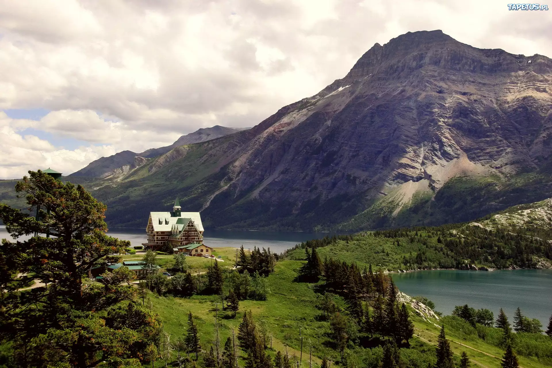 Góry, Jezioro, Hotel Księcia Walii, Waterton, Kanada