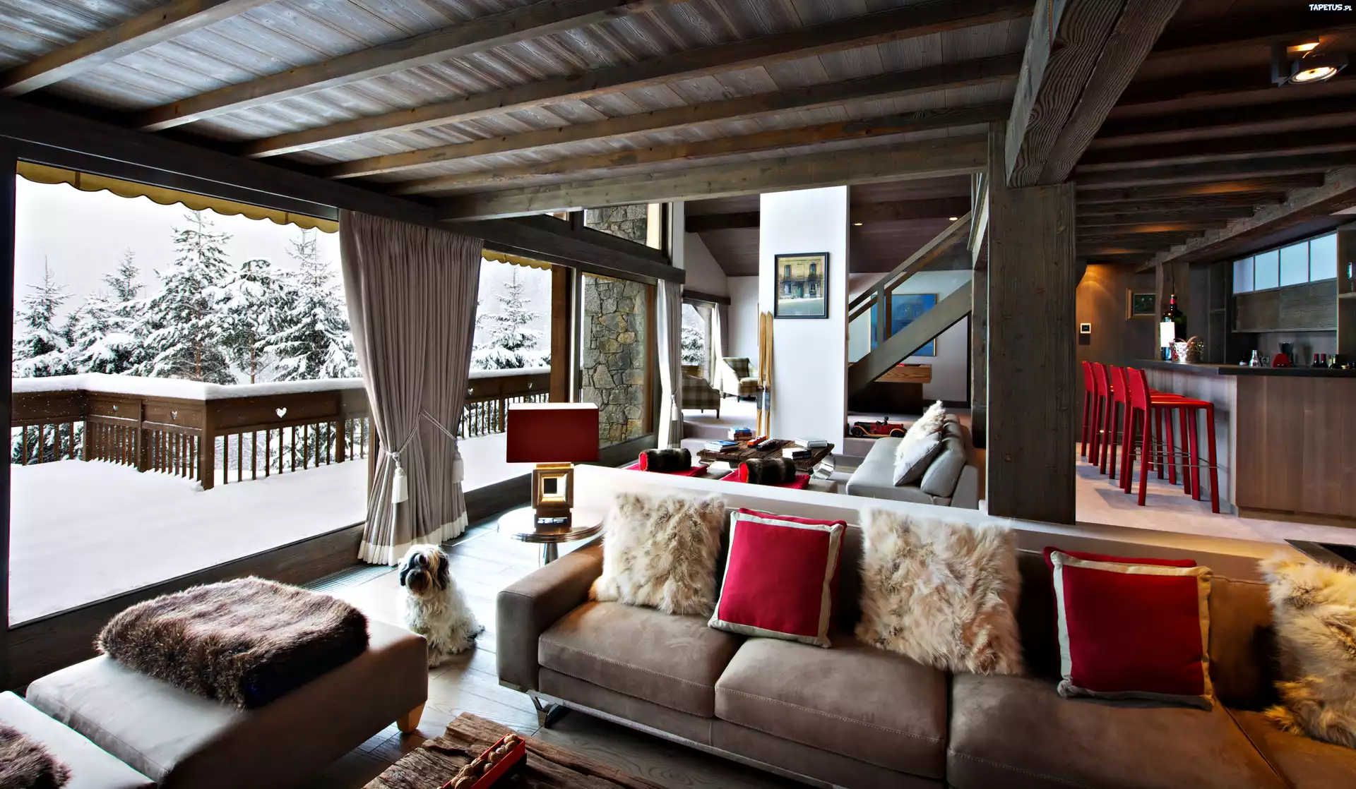 Dom, Salon, Balkon, Zima