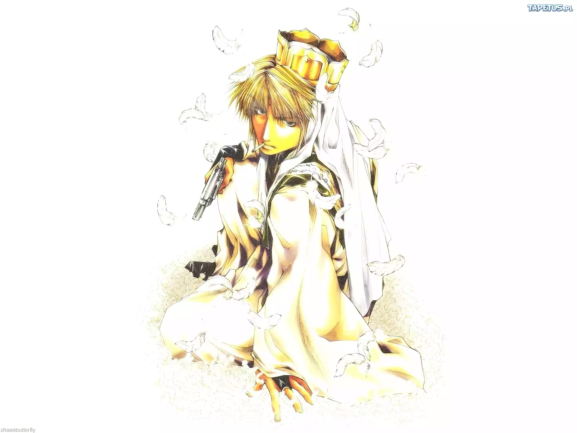 Saiyuki, postać, korona, pióra