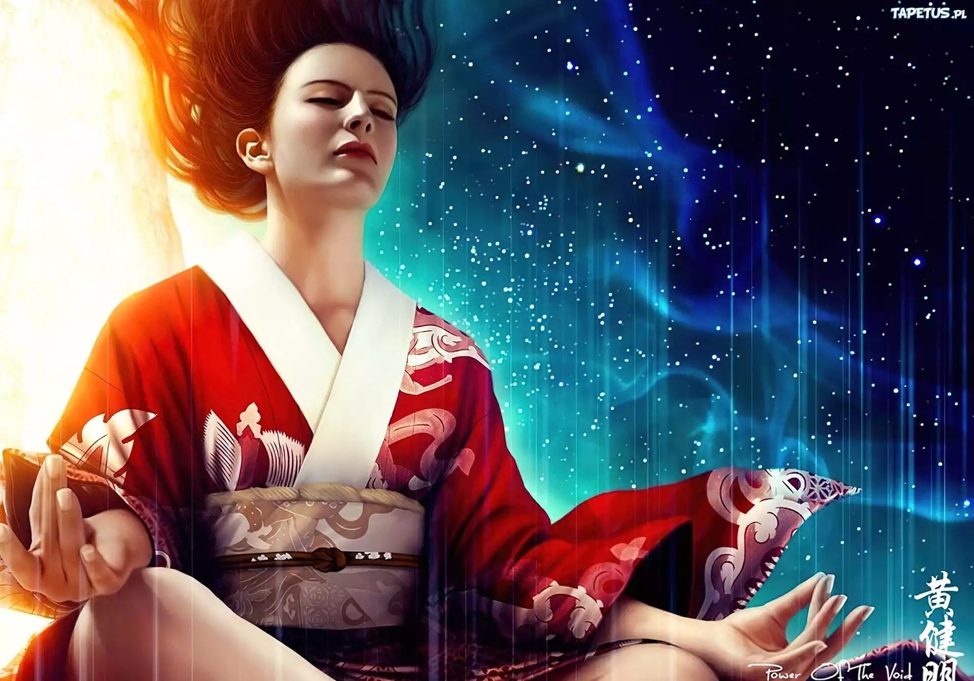 Kobieta, Kimono, Medytacja