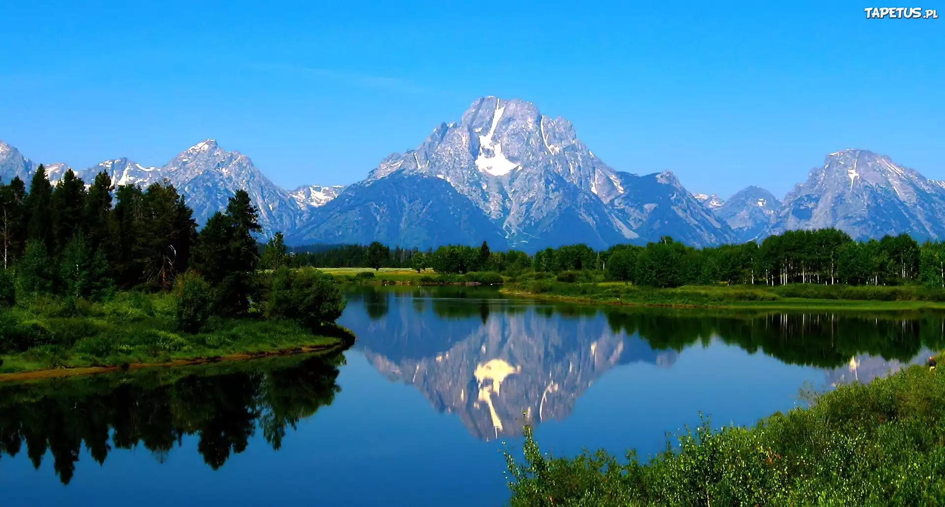 Jezioro, Las, Góry, Mirror, Yosemite, Kalifornia