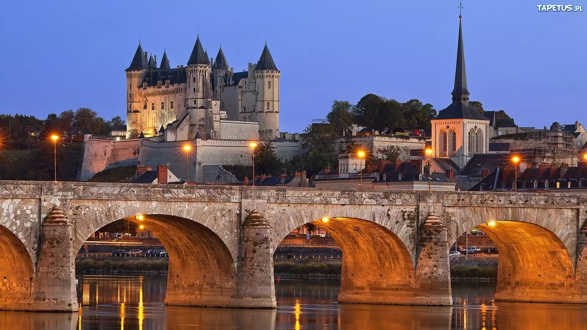 Francja, Saumur, Most, Zamek