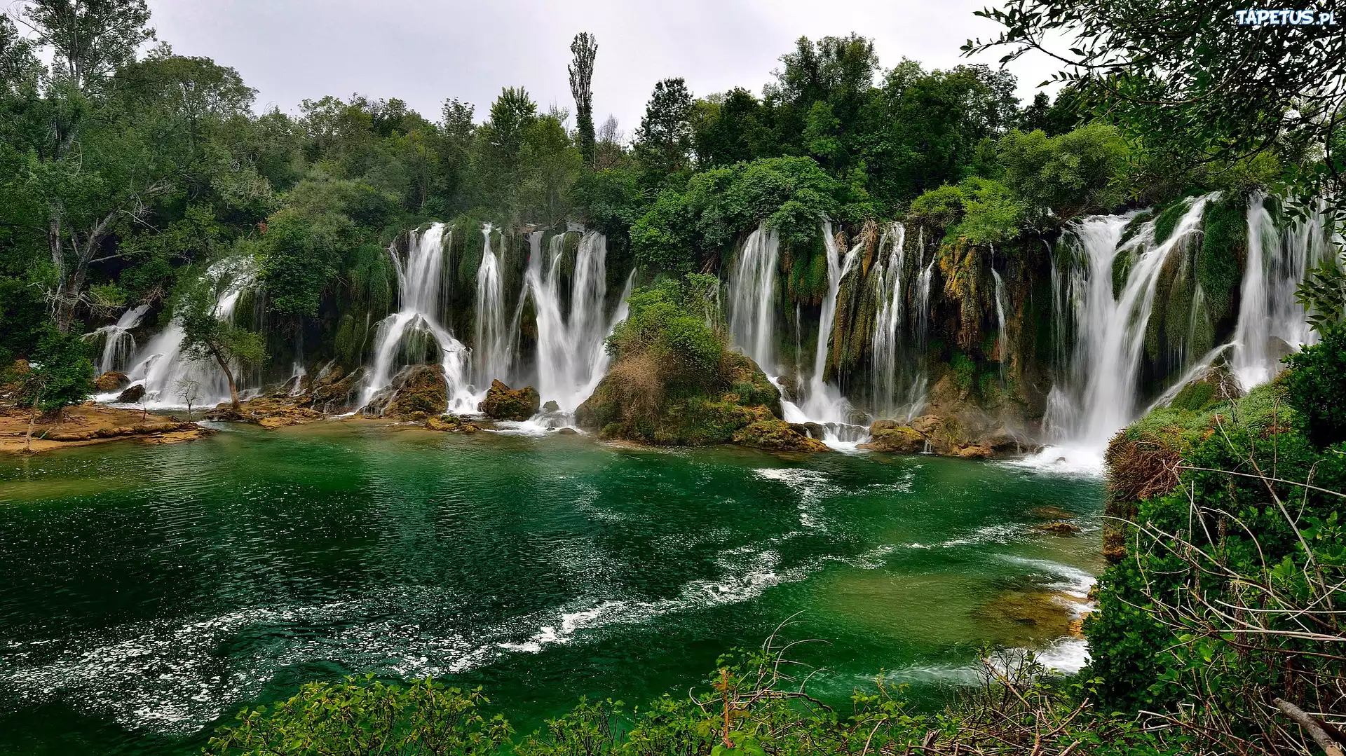 Wodospady, Zieleń, Kravice, Bośnia