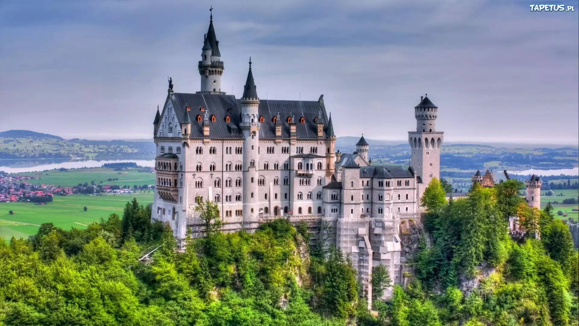 Niemcy, Bawaria, Zamek Neuschwanstein, Góry, Alpy