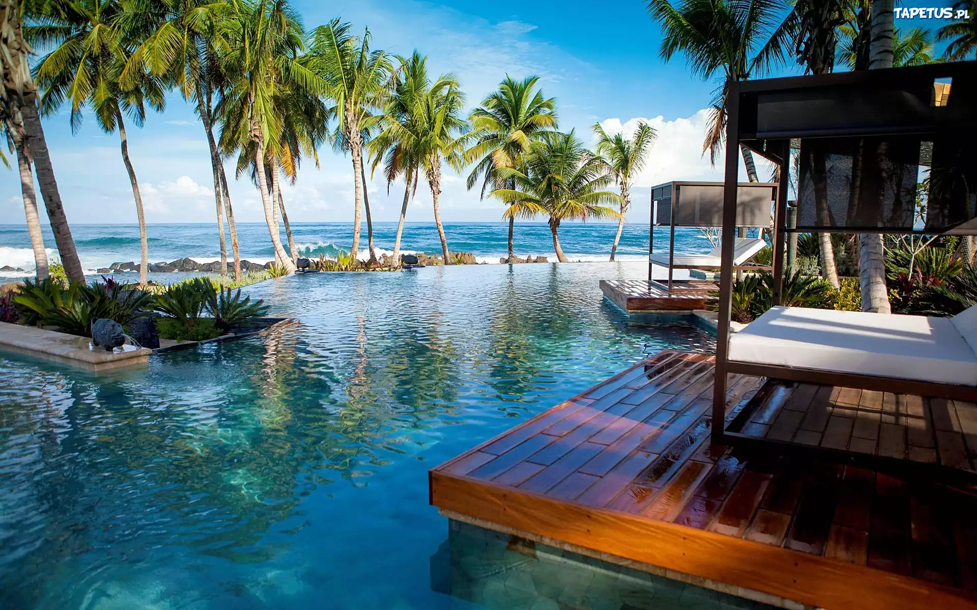 Hotel, Taras, Basen, Ocean, Indonezja