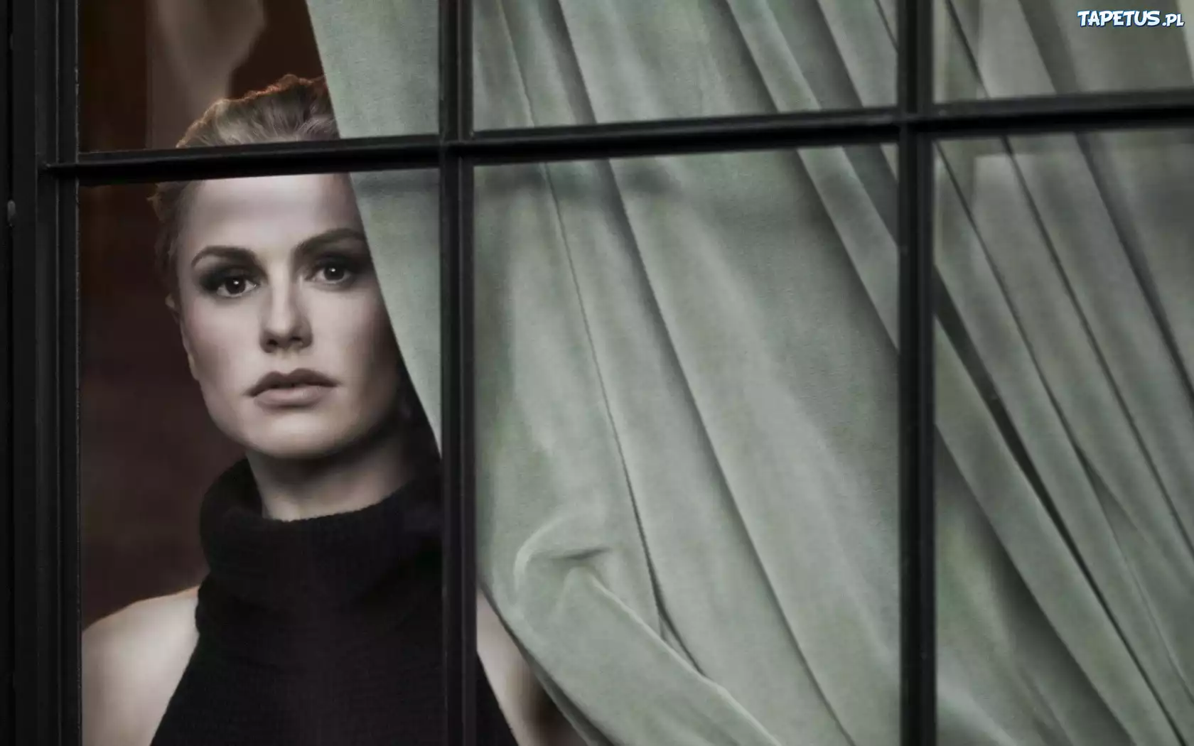 Kobieta, Anna Paquin, Widok, Okno, Szkło