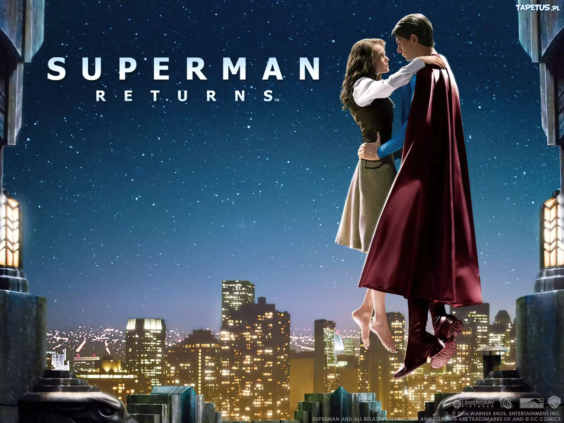 Superman Returns, Brandon Routh, Kate Bosworth, miasto, gwiazdy