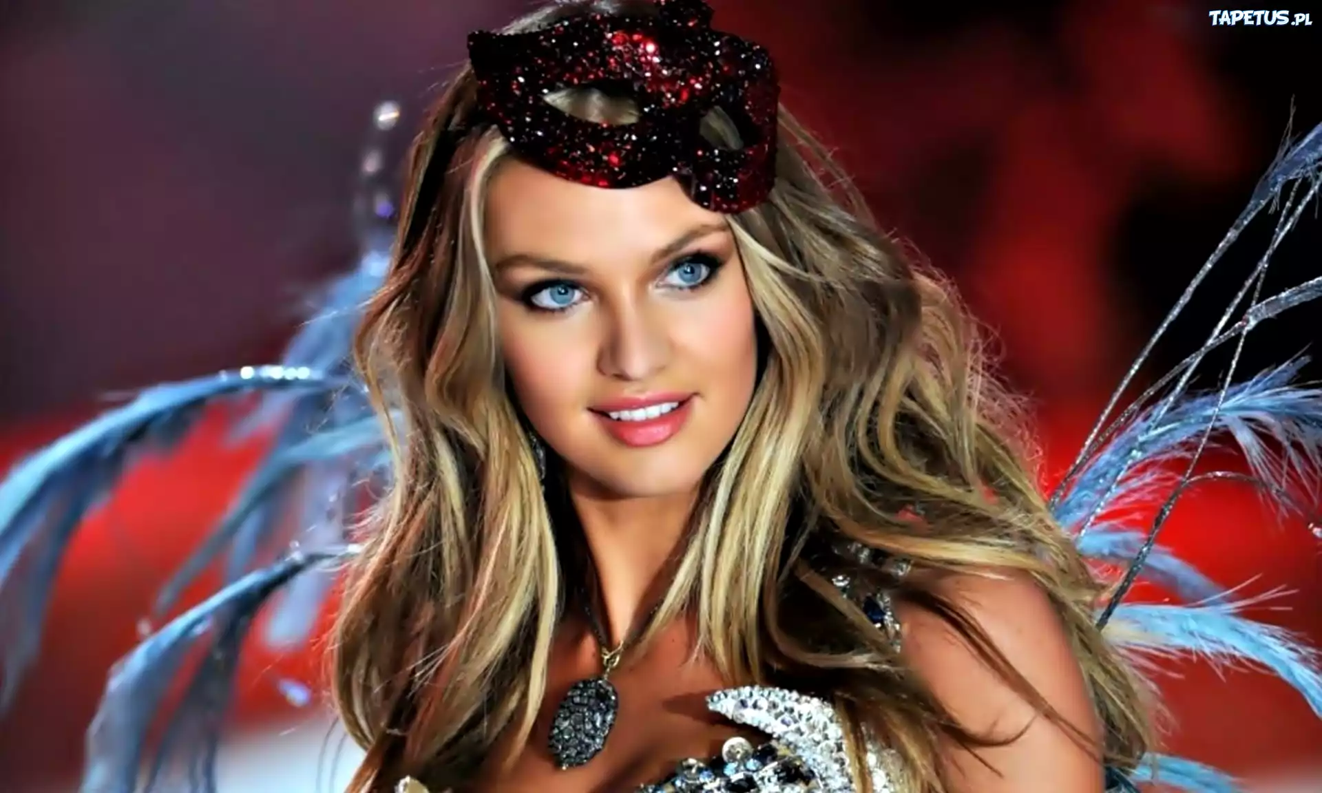 Candice, Swanepoel, Długie, Włosy, Niebieskie, Pióra